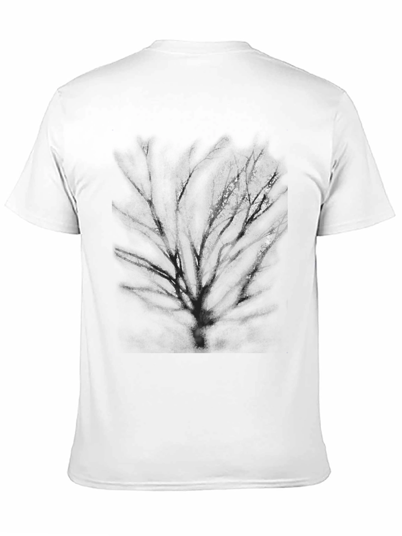 Black T-Shirt with Tree Graphic Print
