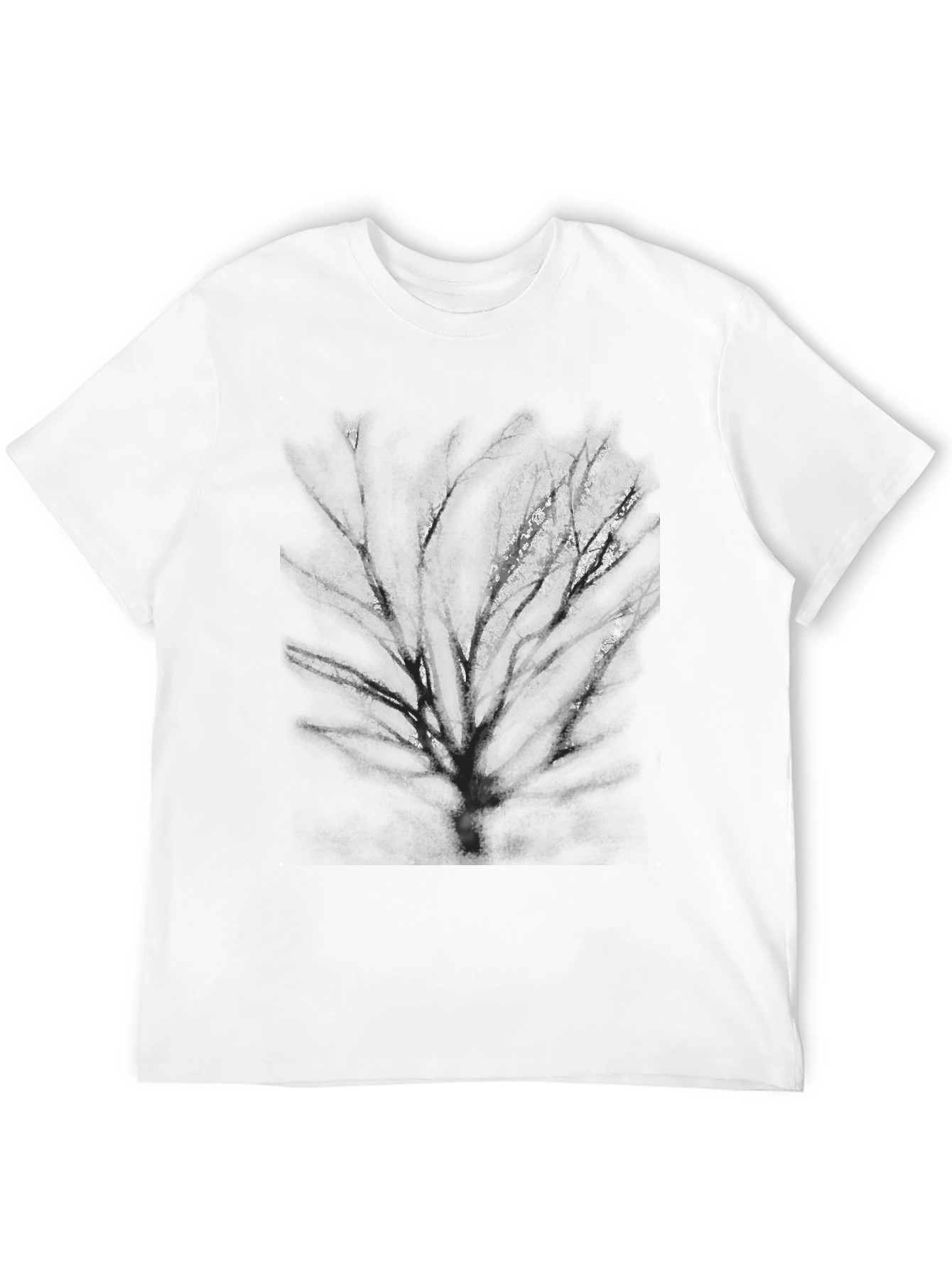 Black T-Shirt with Tree Graphic Print