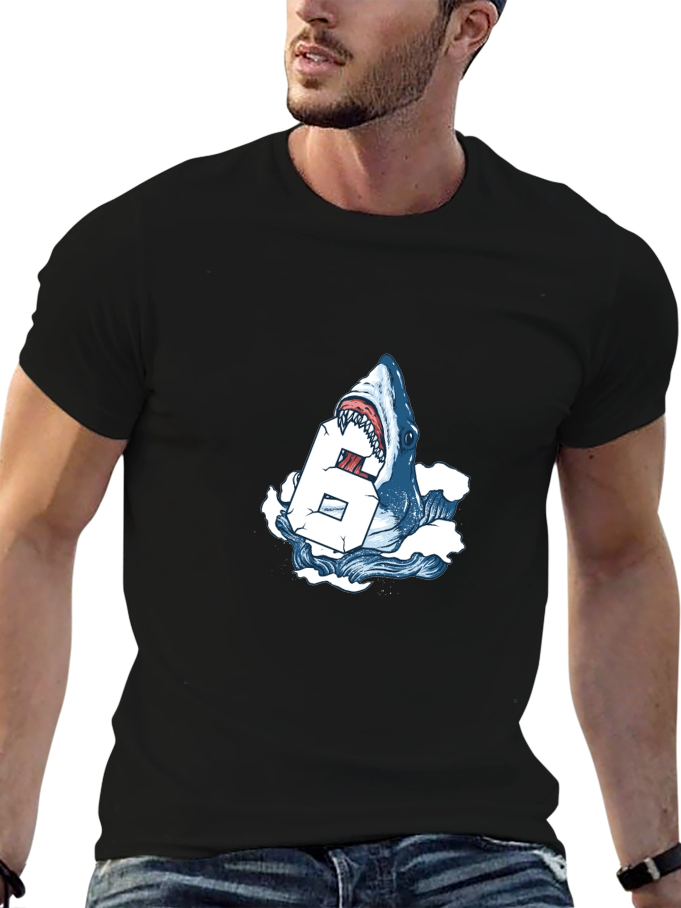 Shark Bite Number T-Shirt - Cool Graphic Tee