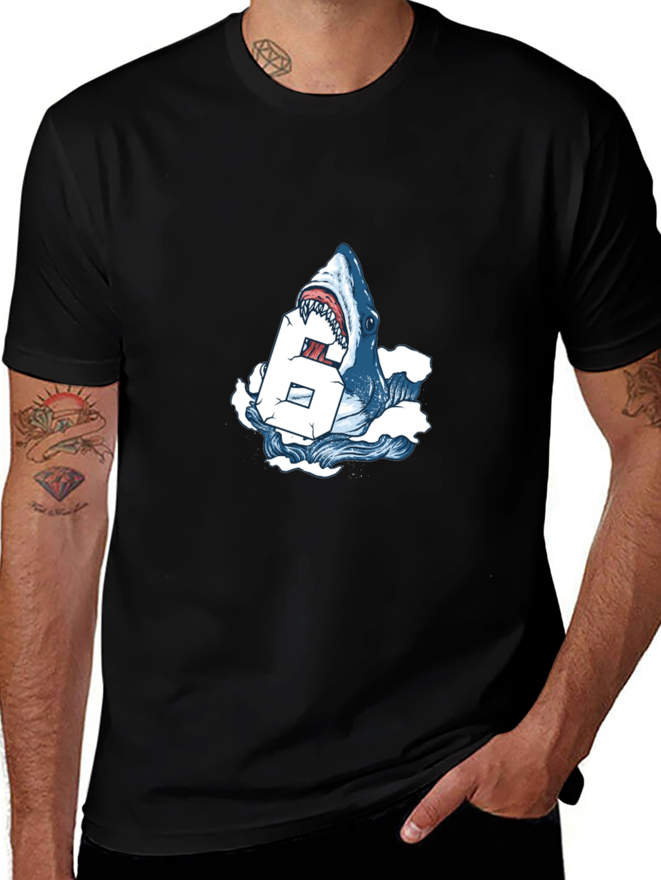 Shark Bite Number T-Shirt - Cool Graphic Tee