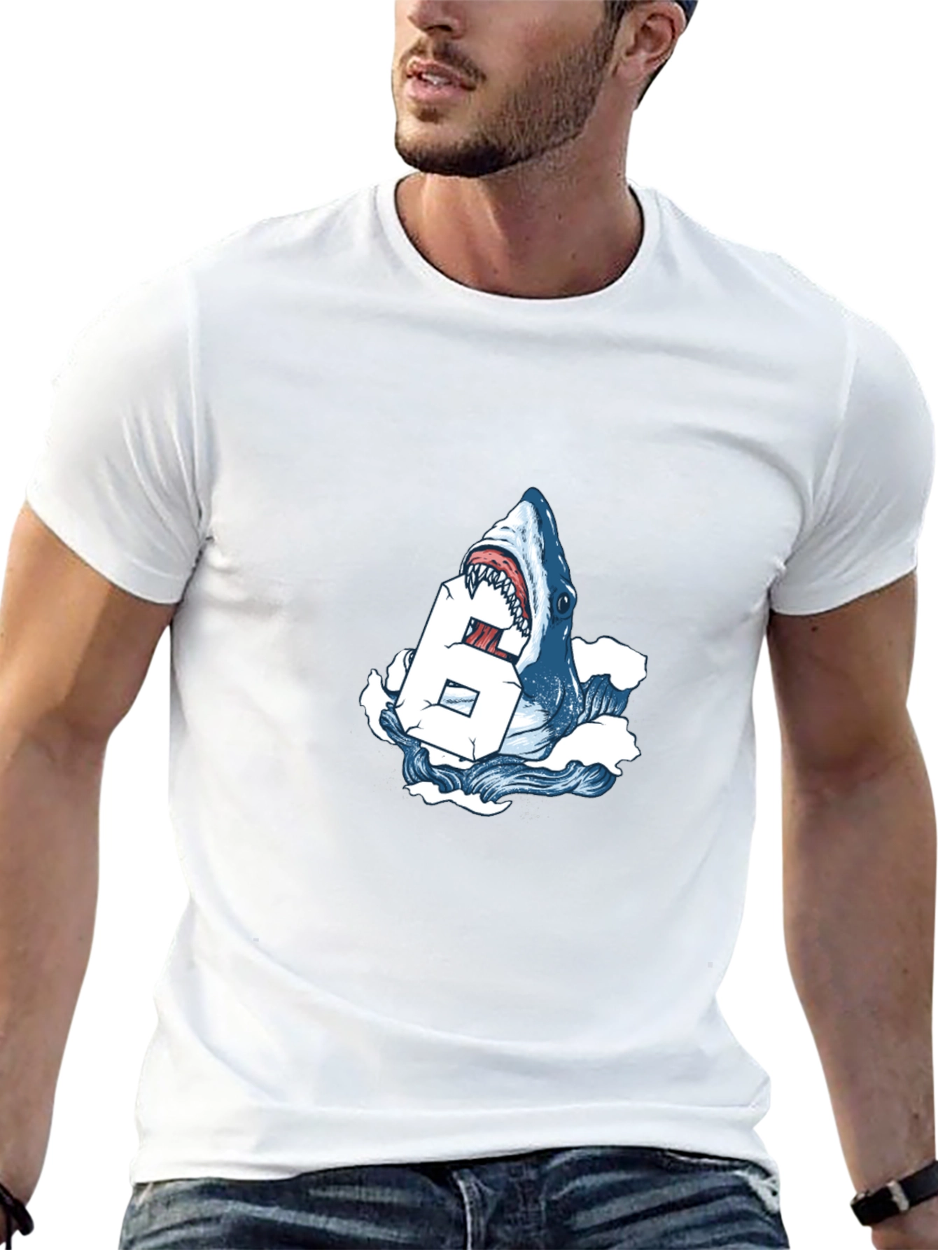 Shark Bite Number T-Shirt - Cool Graphic Tee