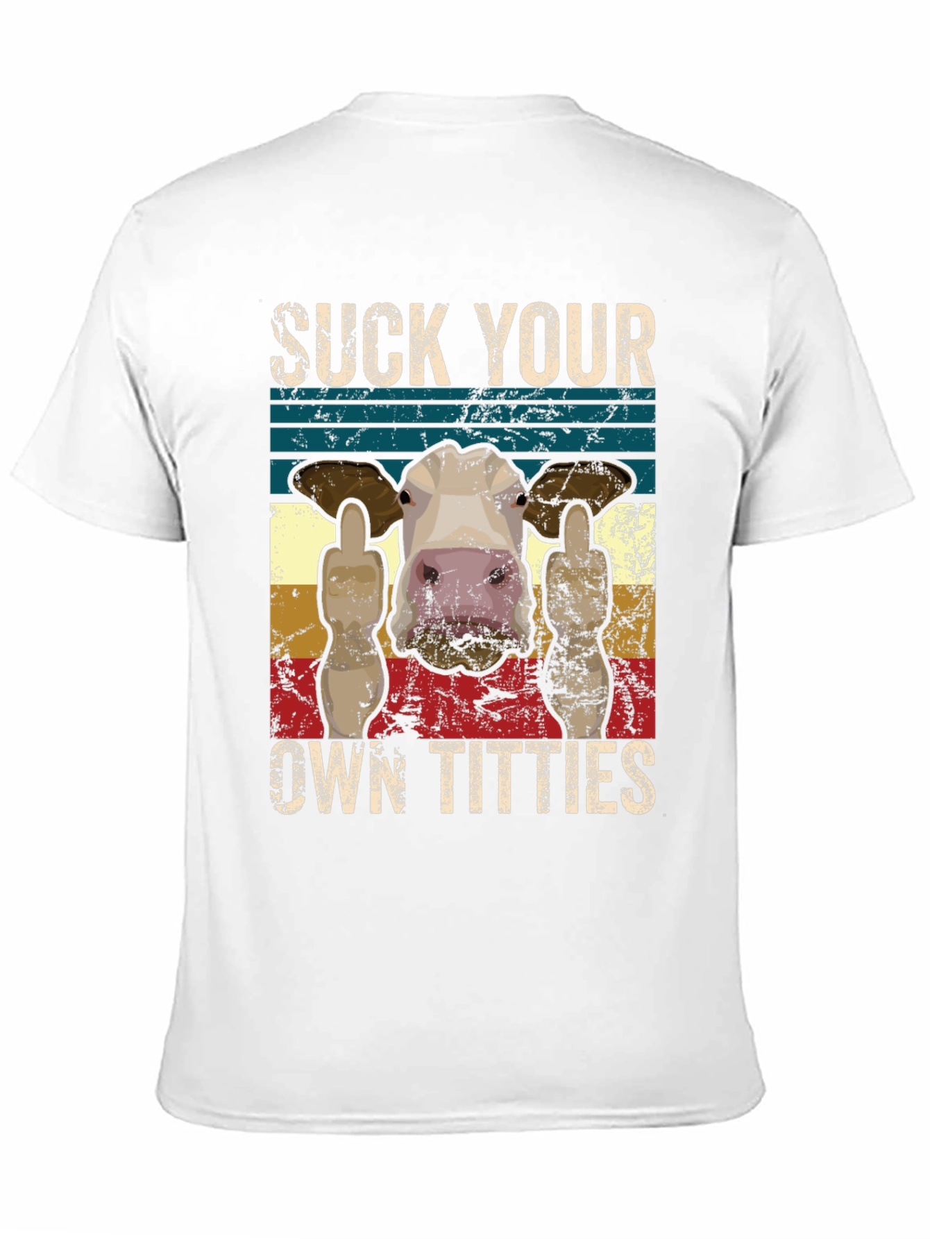 Suck Your Own Titties Funny Cow Graphic T-Shirt