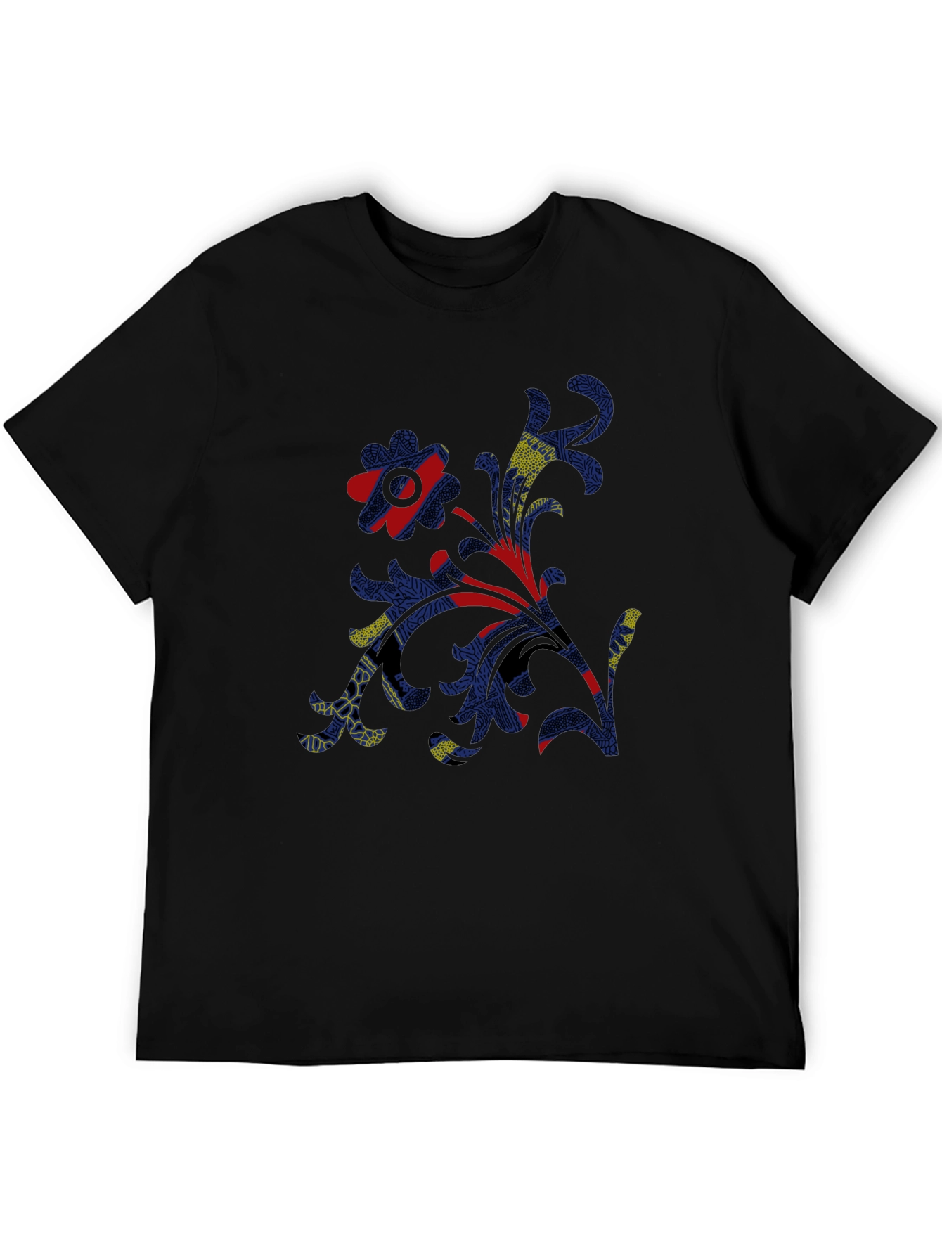 Abstract Print Mens Black T-Shirt