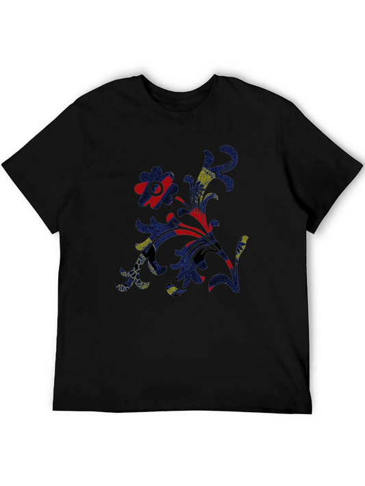 Abstract Print Mens Black T-Shirt