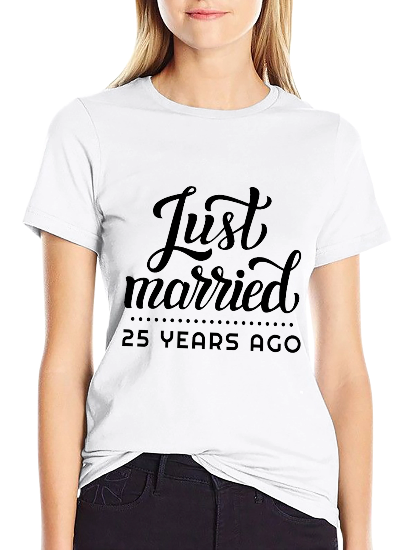 Just Married 25 Years Ago - Anniversary T-Shirt