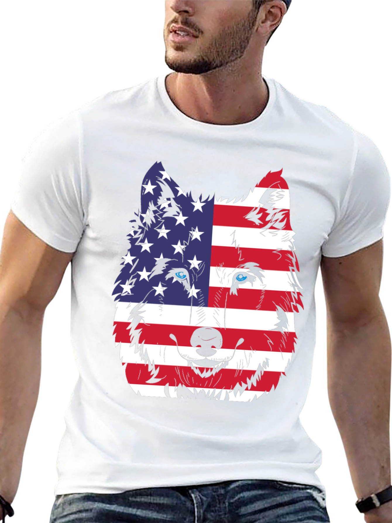 Patriotic Wolf Graphic Tee