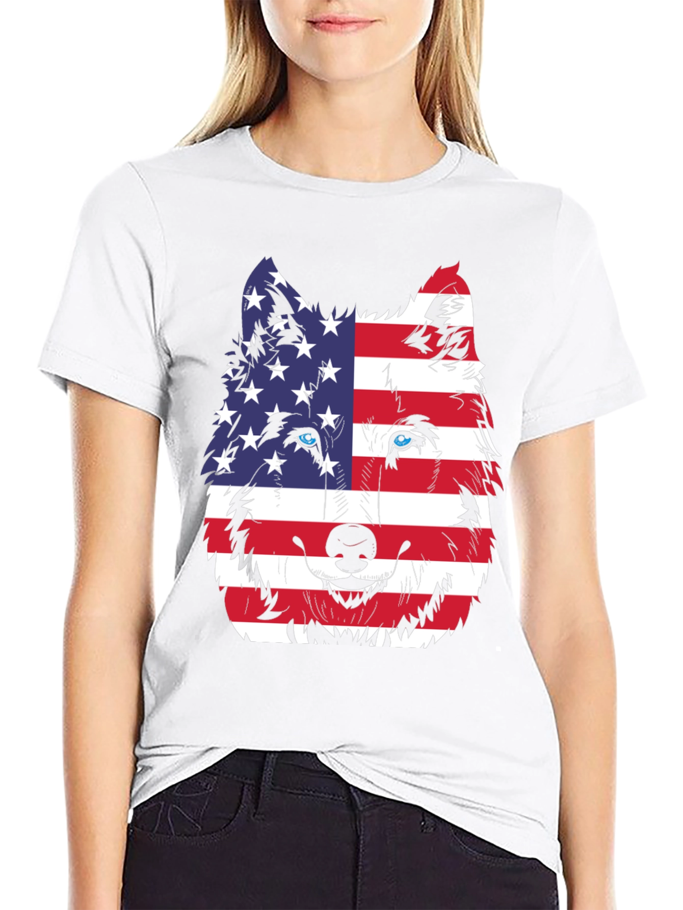 Patriotic Wolf Graphic Tee