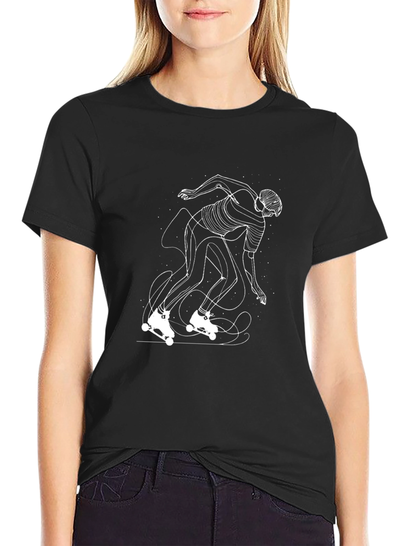 Skater Graphic Tee - Stylish Black Cotton T-Shirt