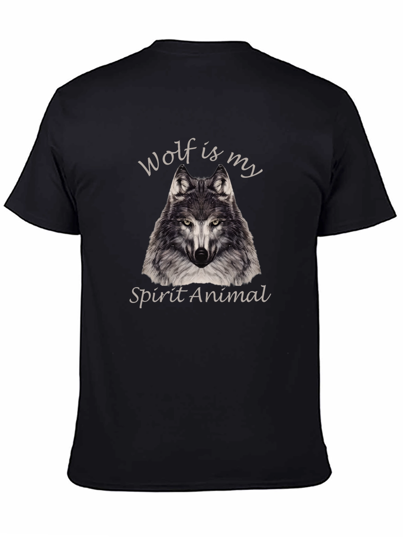 Wolf Spirit Animal Black T-Shirt