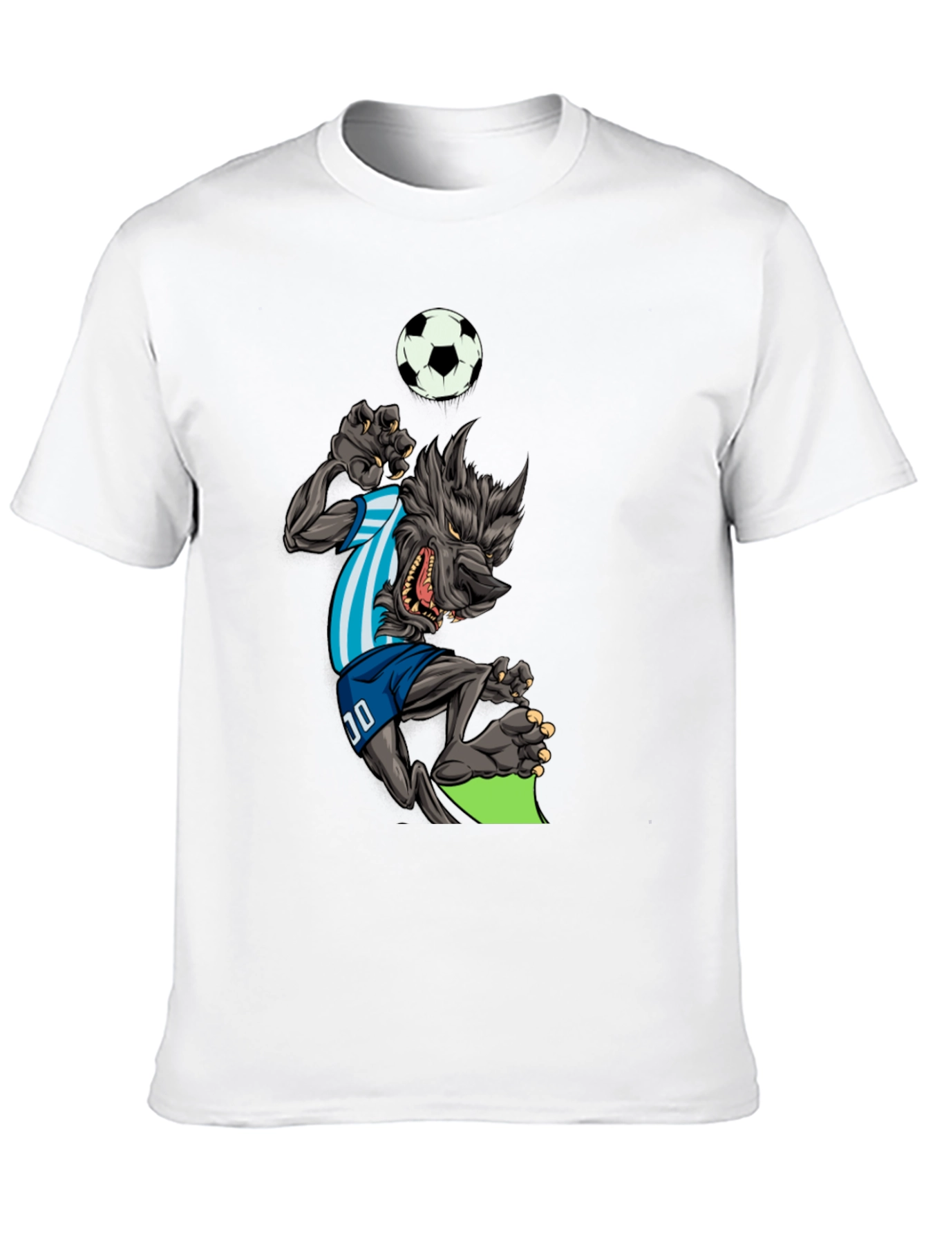 Soccer Wolf Graphic T-Shirt - Mens Black Tee