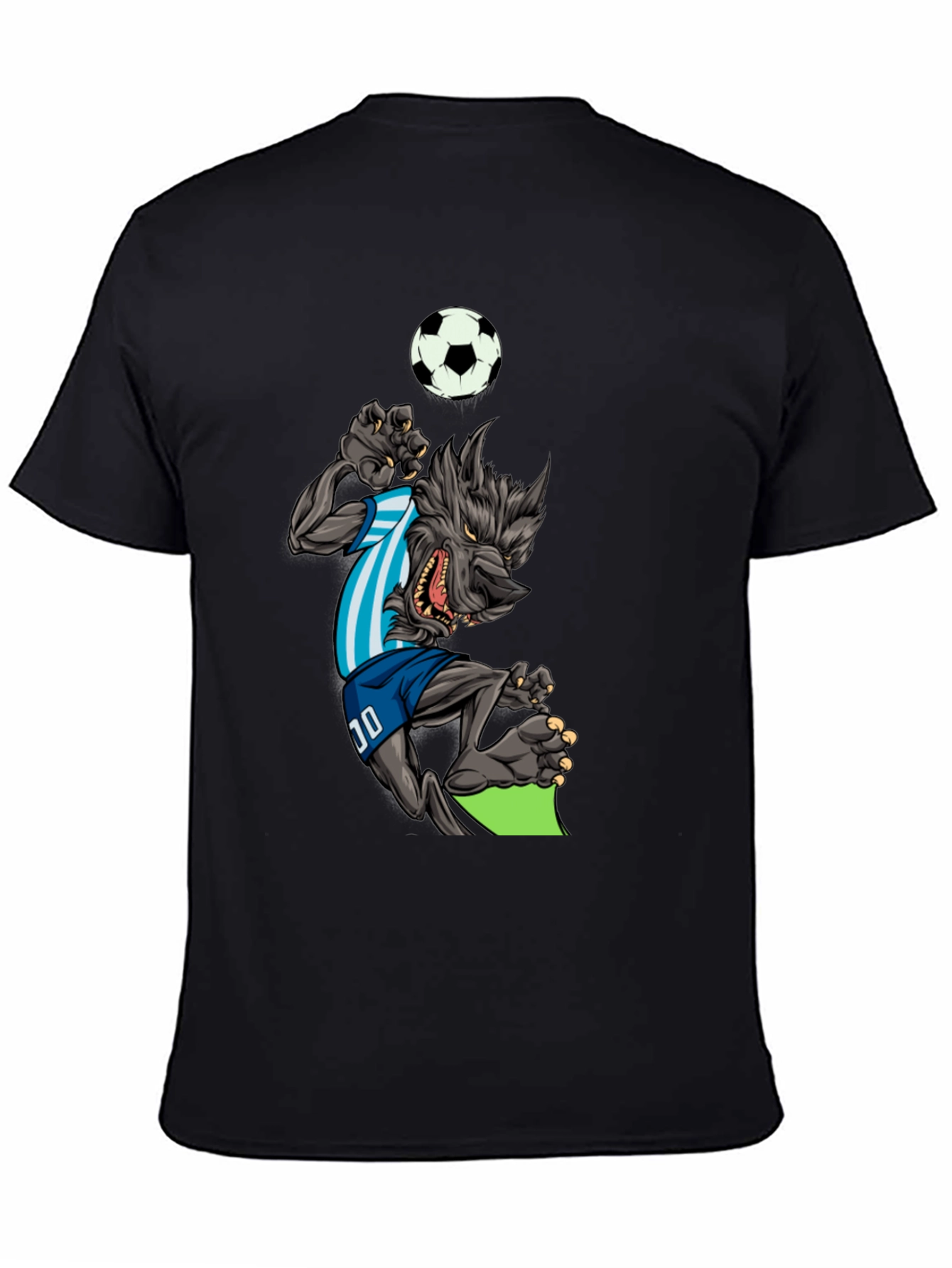 Soccer Wolf Graphic T-Shirt - Mens Black Tee