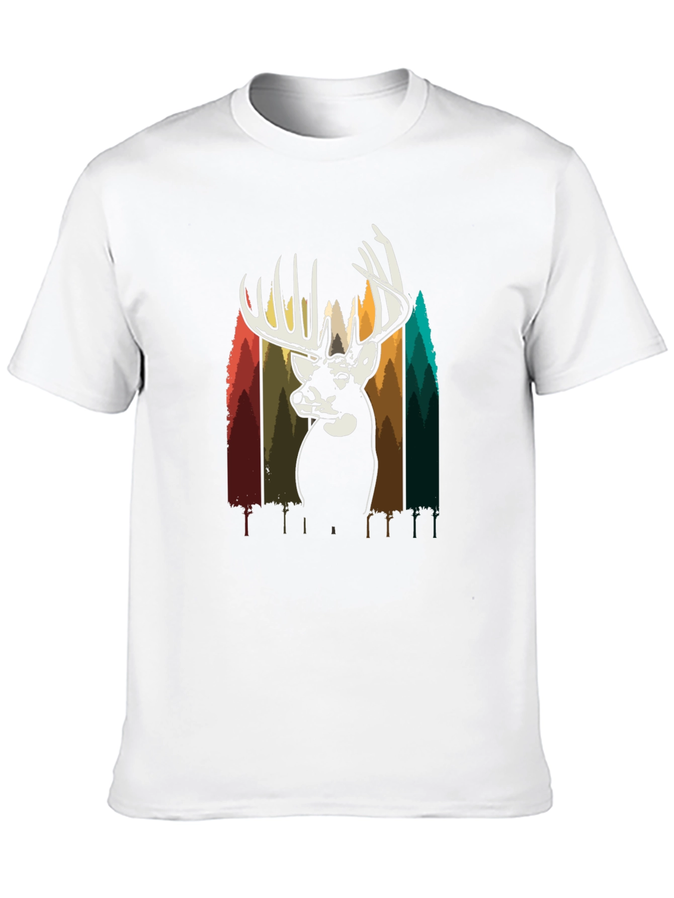 Deer Silhouette Graphic Tee - Black Cotton Blend