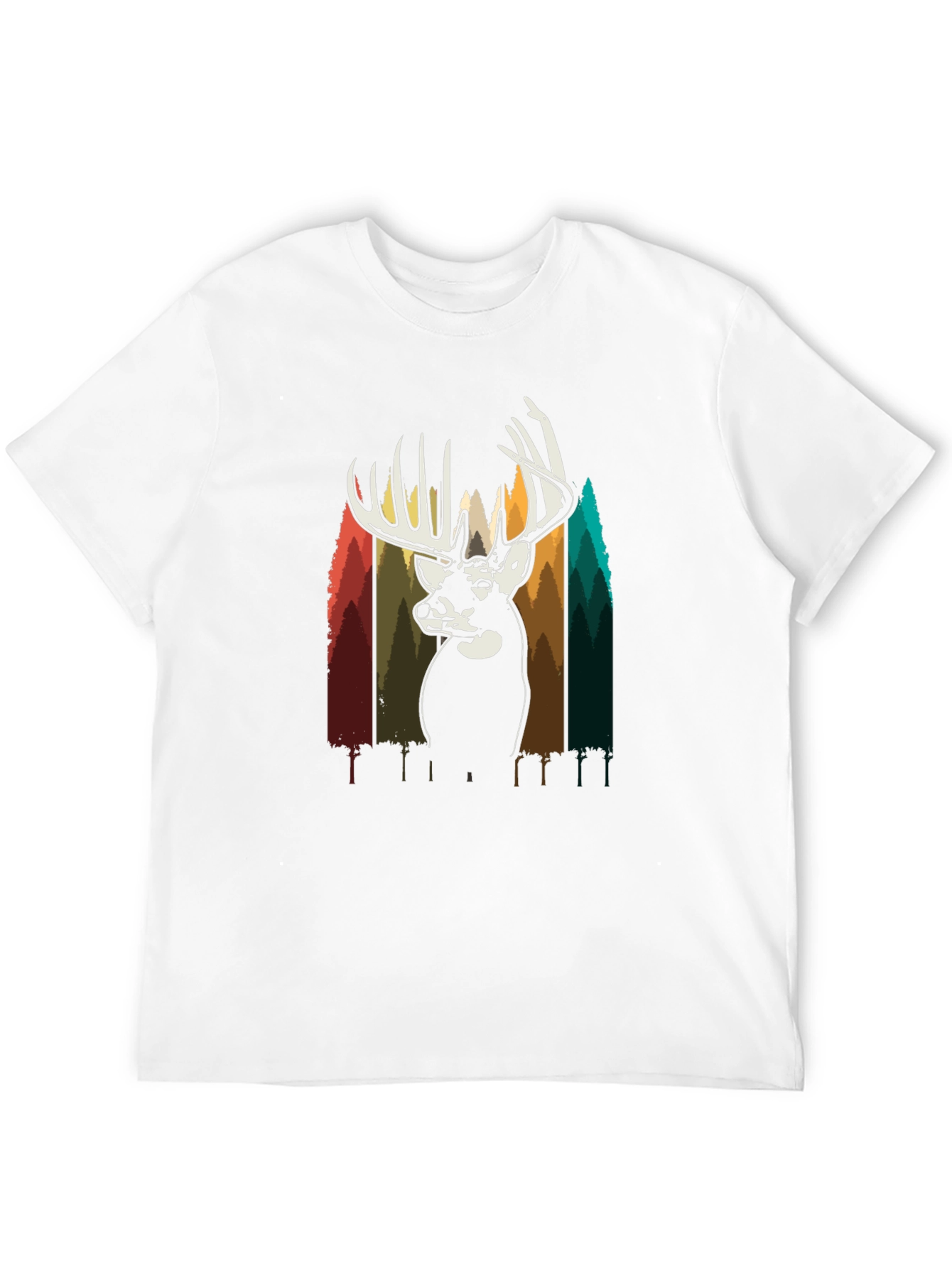 Deer Silhouette Graphic Tee - Black Cotton Blend