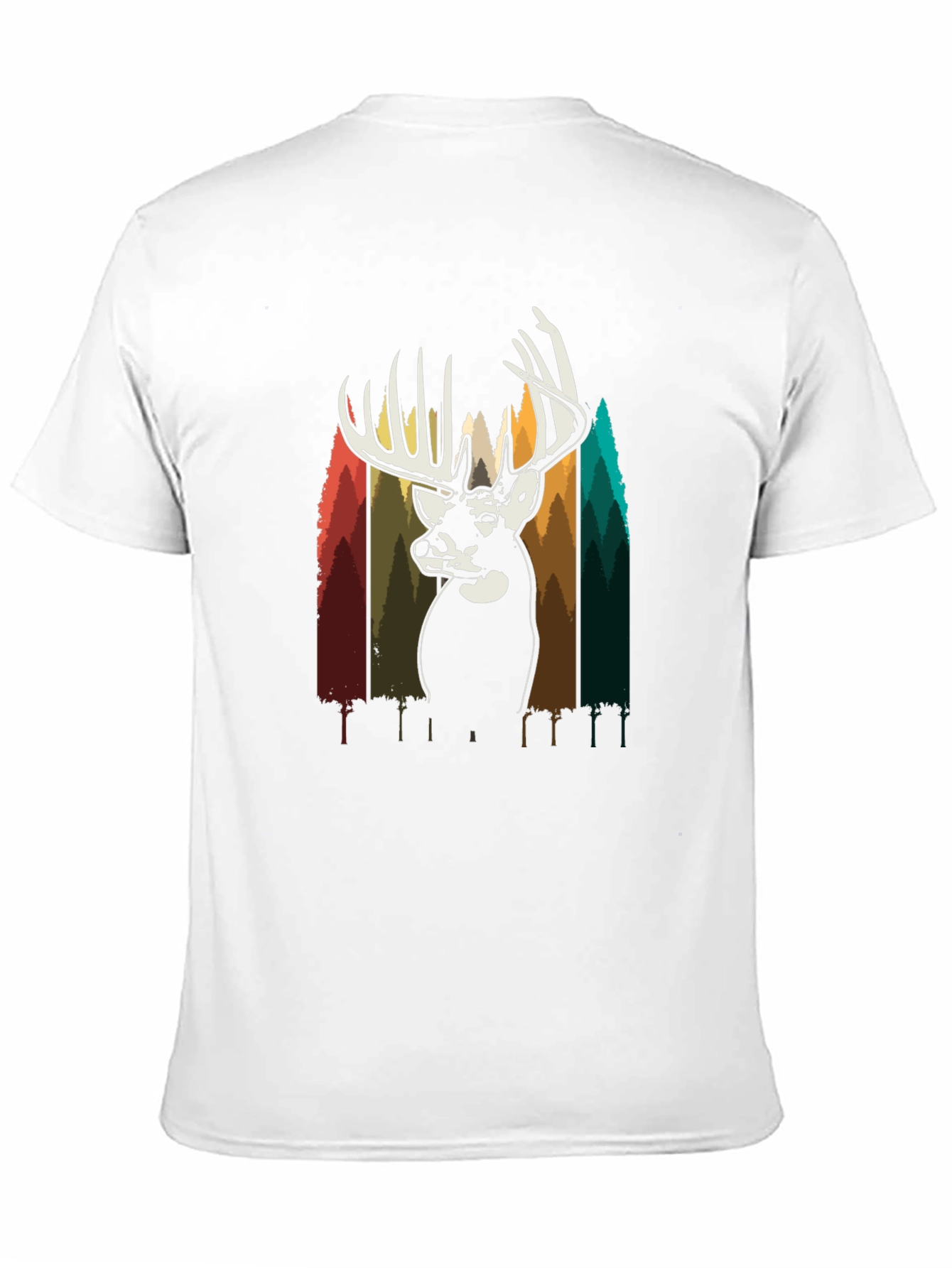 Deer Silhouette Graphic Tee - Black Cotton Blend