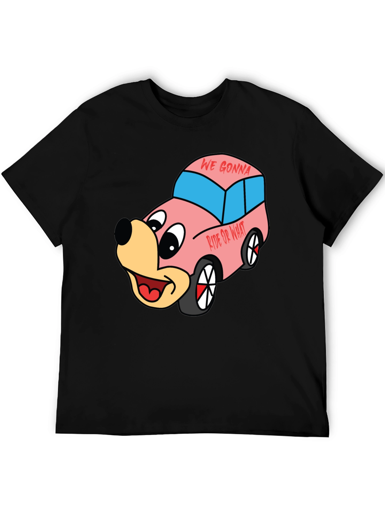 Cartoon Character Car Graphic T-Shirt