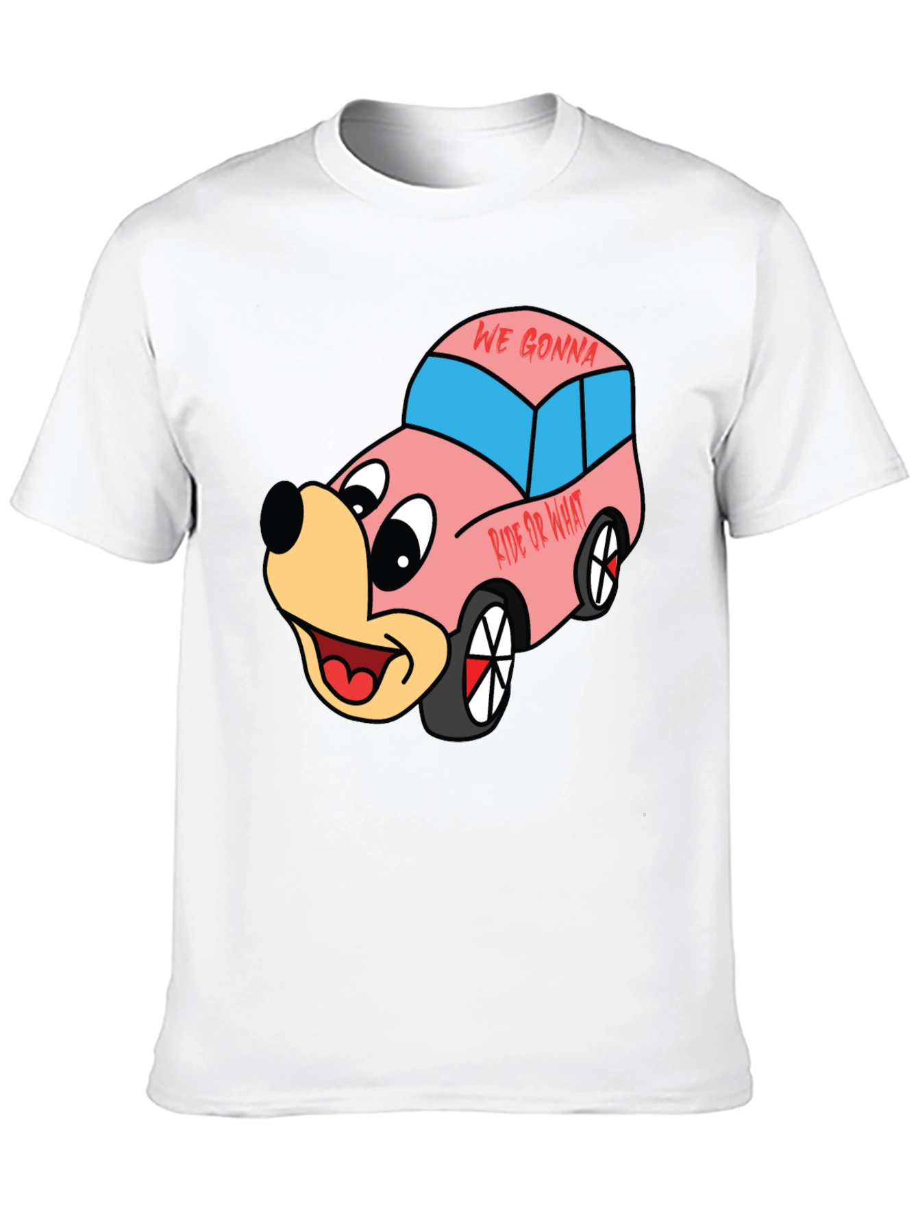 Cartoon Character Car Graphic T-Shirt