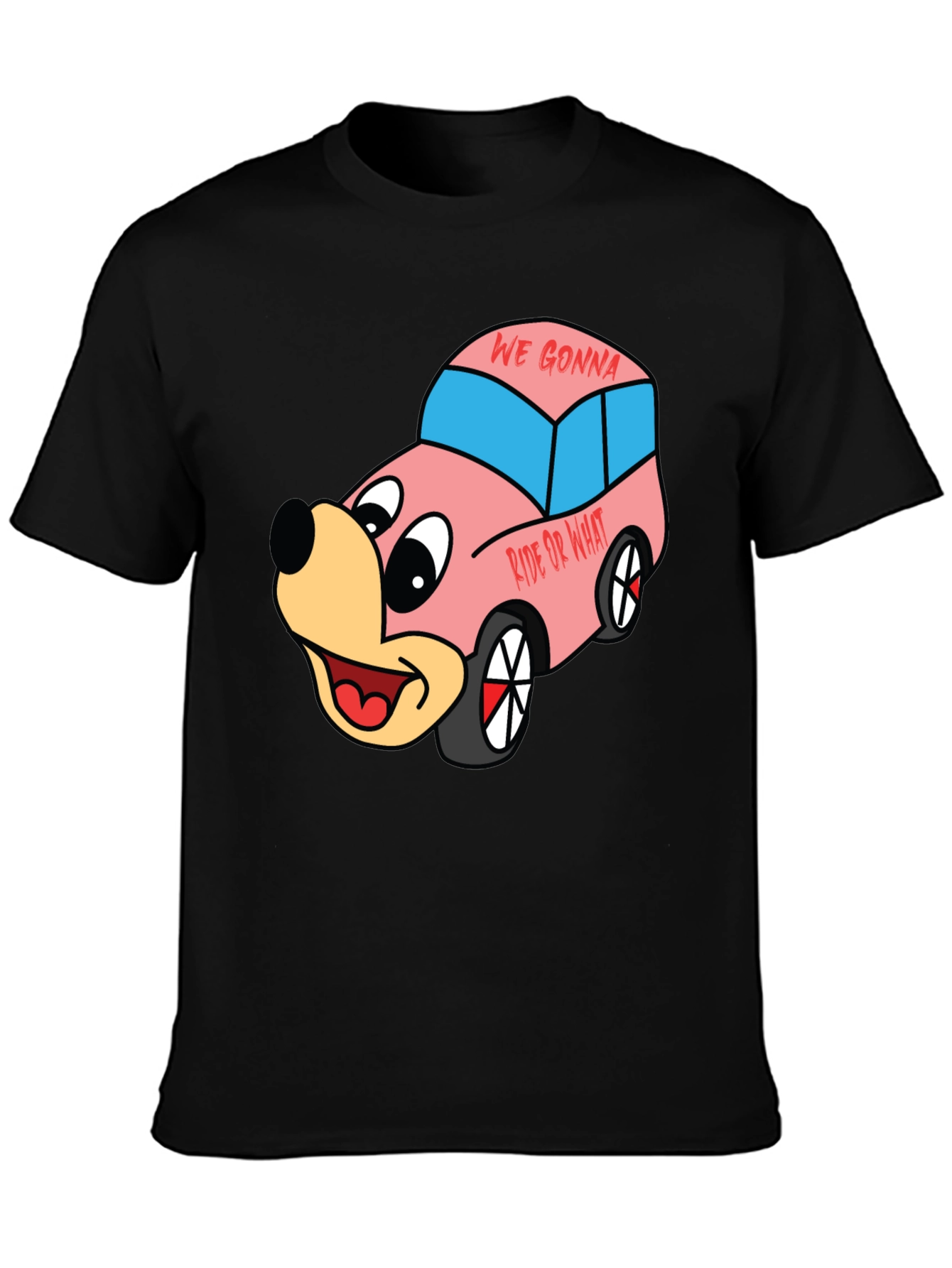 Cartoon Character Car Graphic T-Shirt