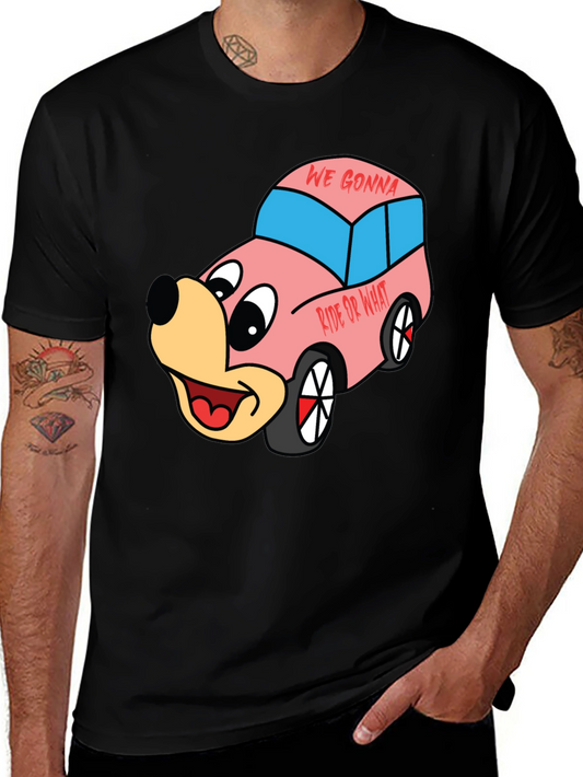 Cartoon Character Car Graphic T-Shirt