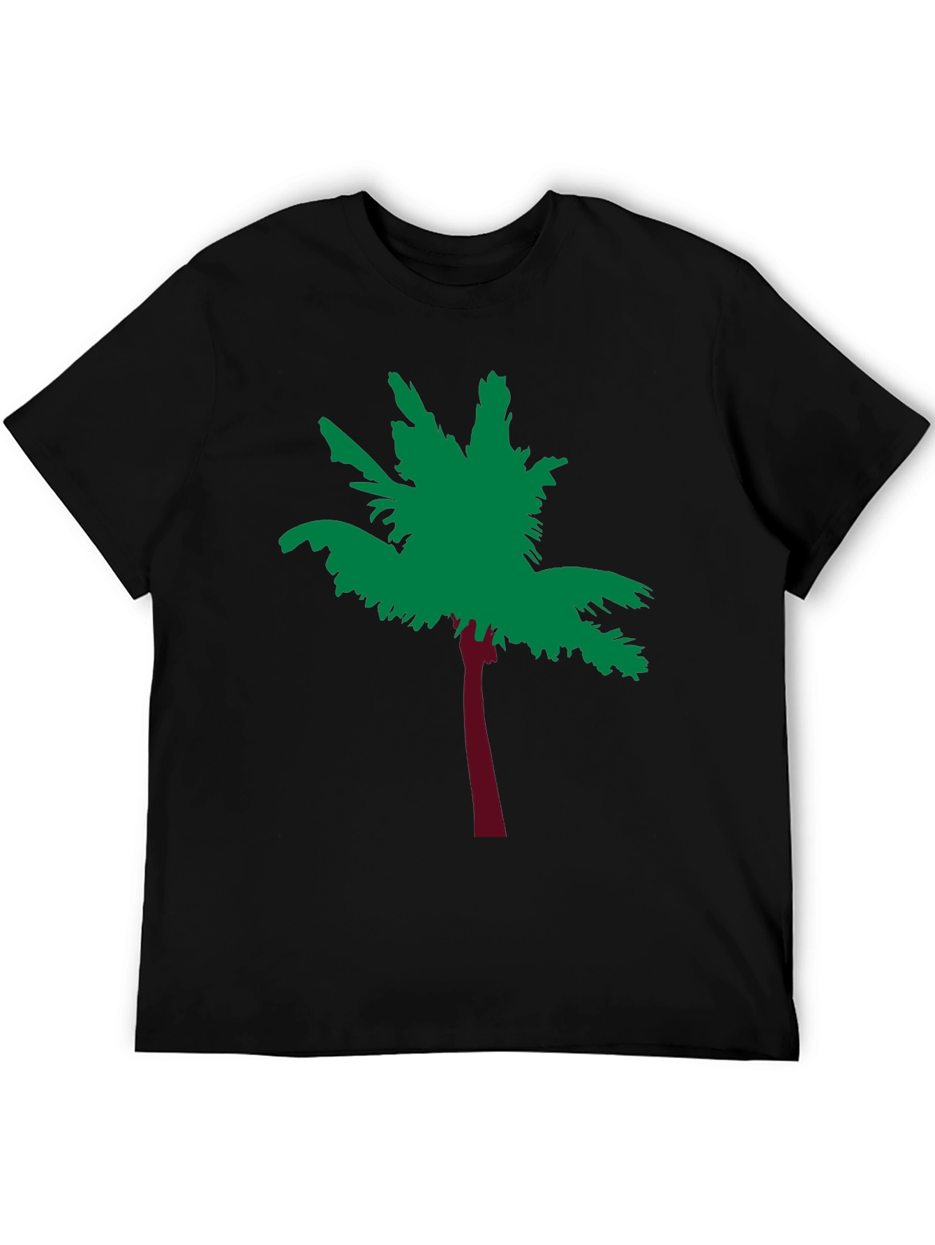 Tropical Palm Tree Graphic Tee - Soft Black Cotton