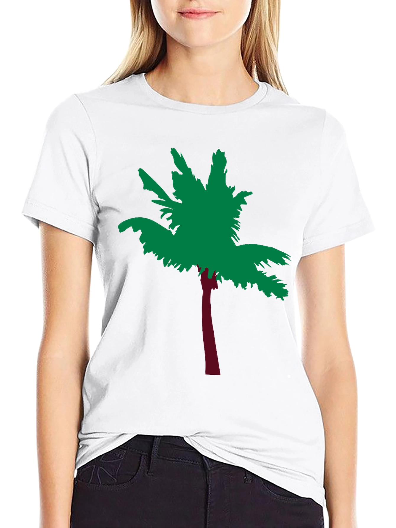 Tropical Palm Tree Graphic Tee - Soft Black Cotton