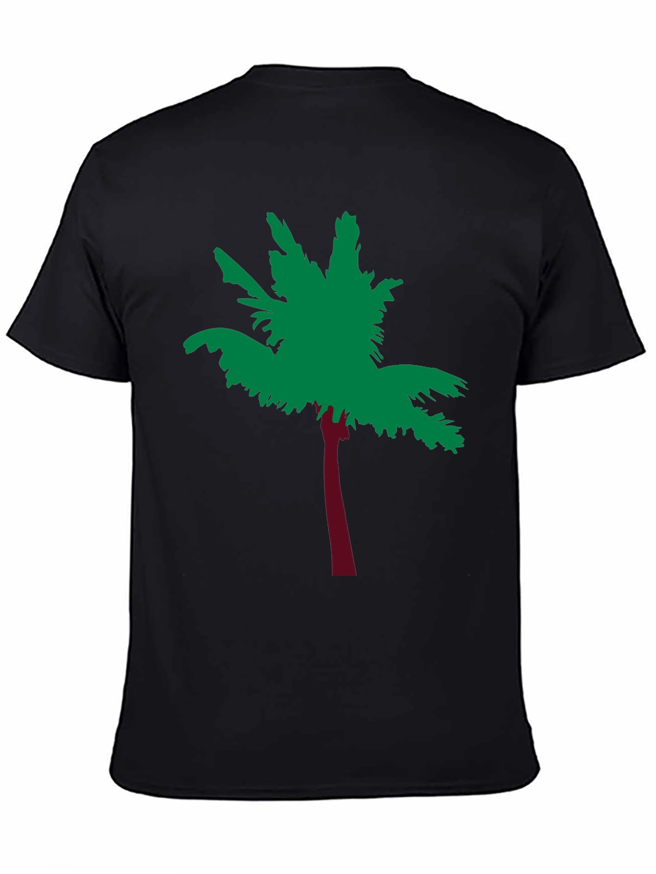 Tropical Palm Tree Graphic Tee - Soft Black Cotton