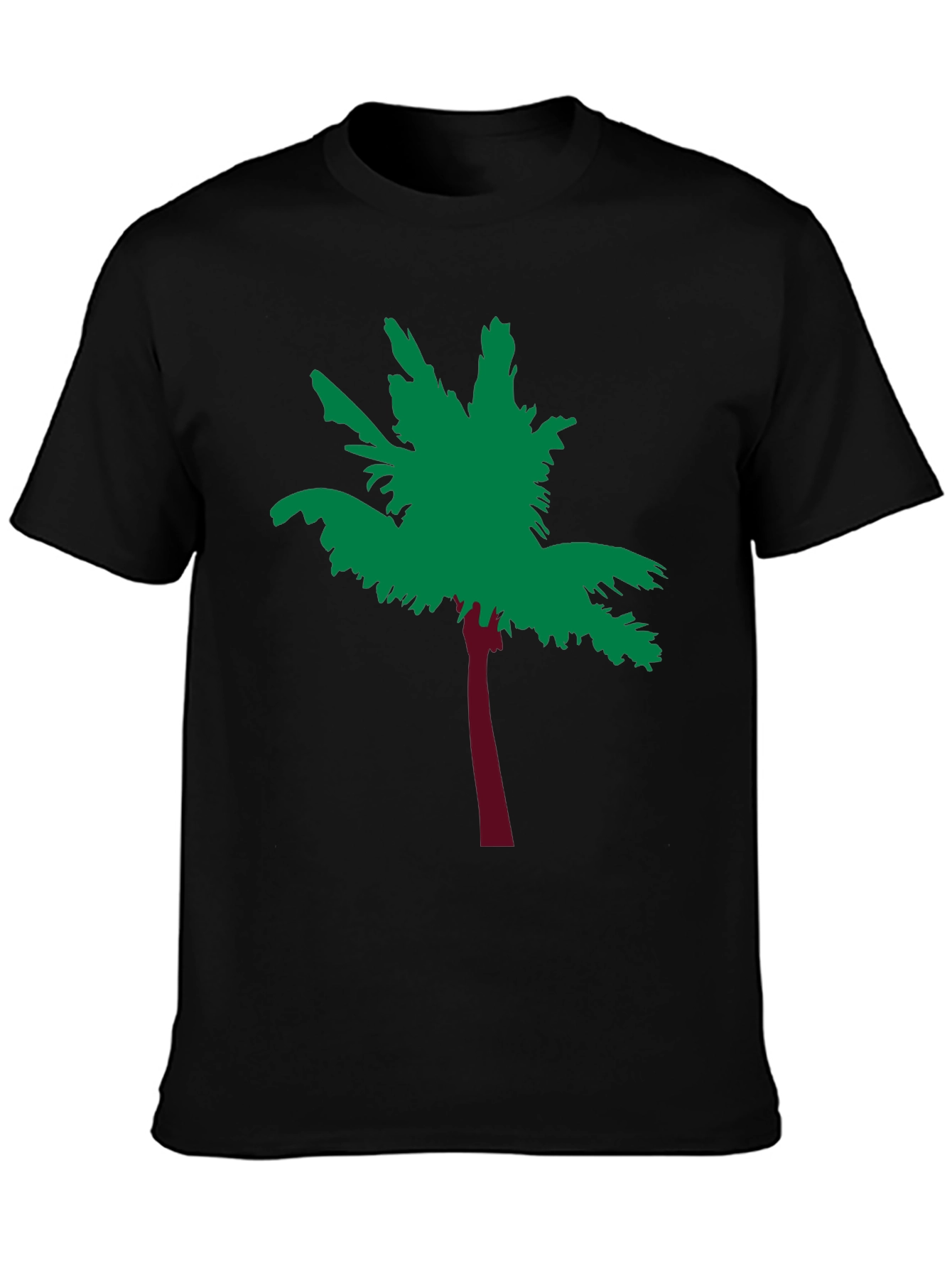 Tropical Palm Tree Graphic Tee - Soft Black Cotton