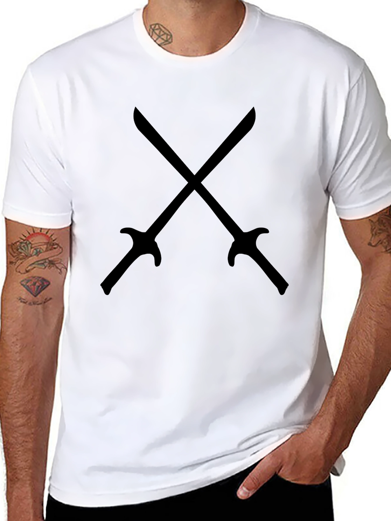 Crossed Swords Black T-Shirt