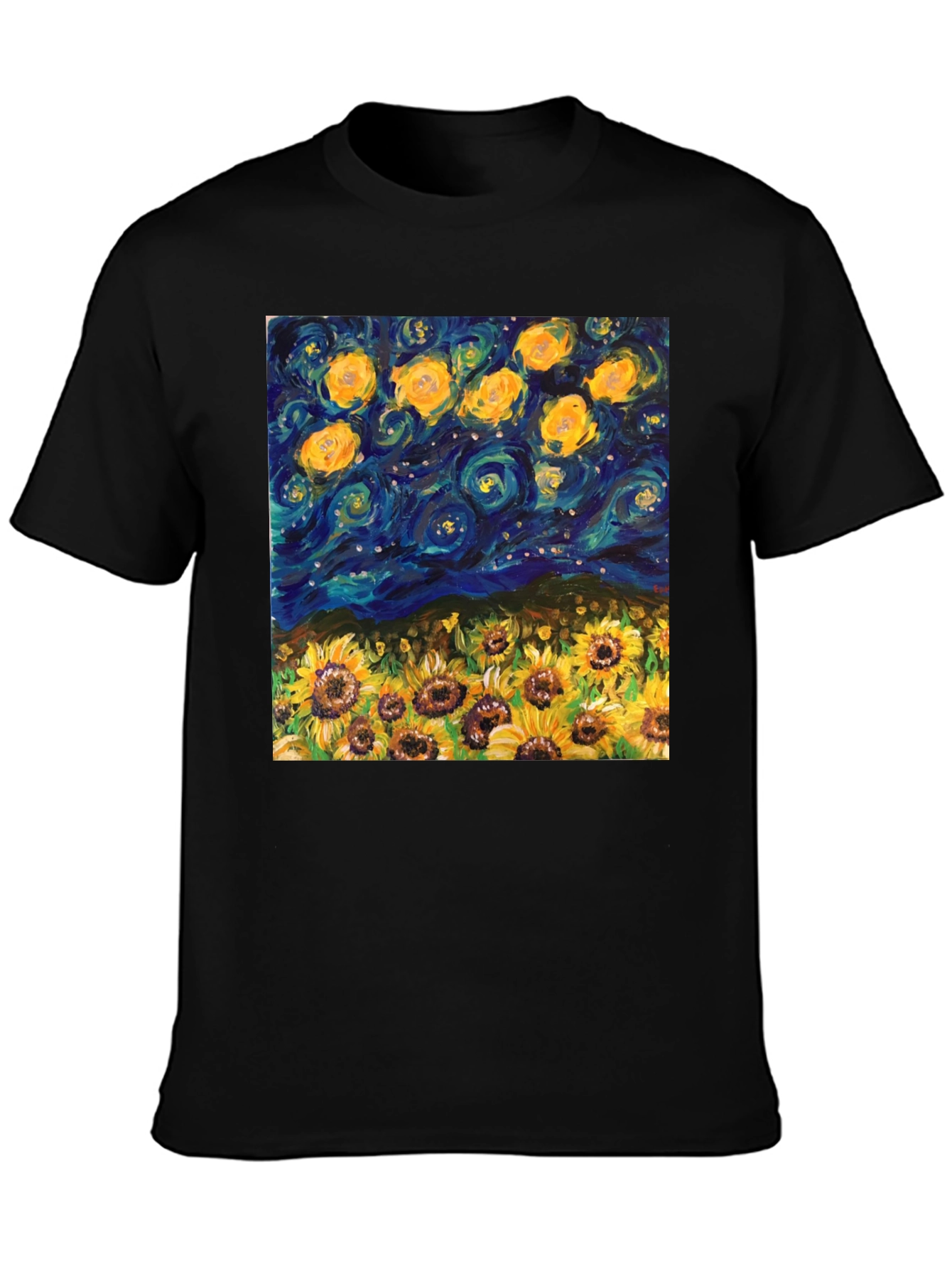 Starry Night Sunflowers Graphic Tee