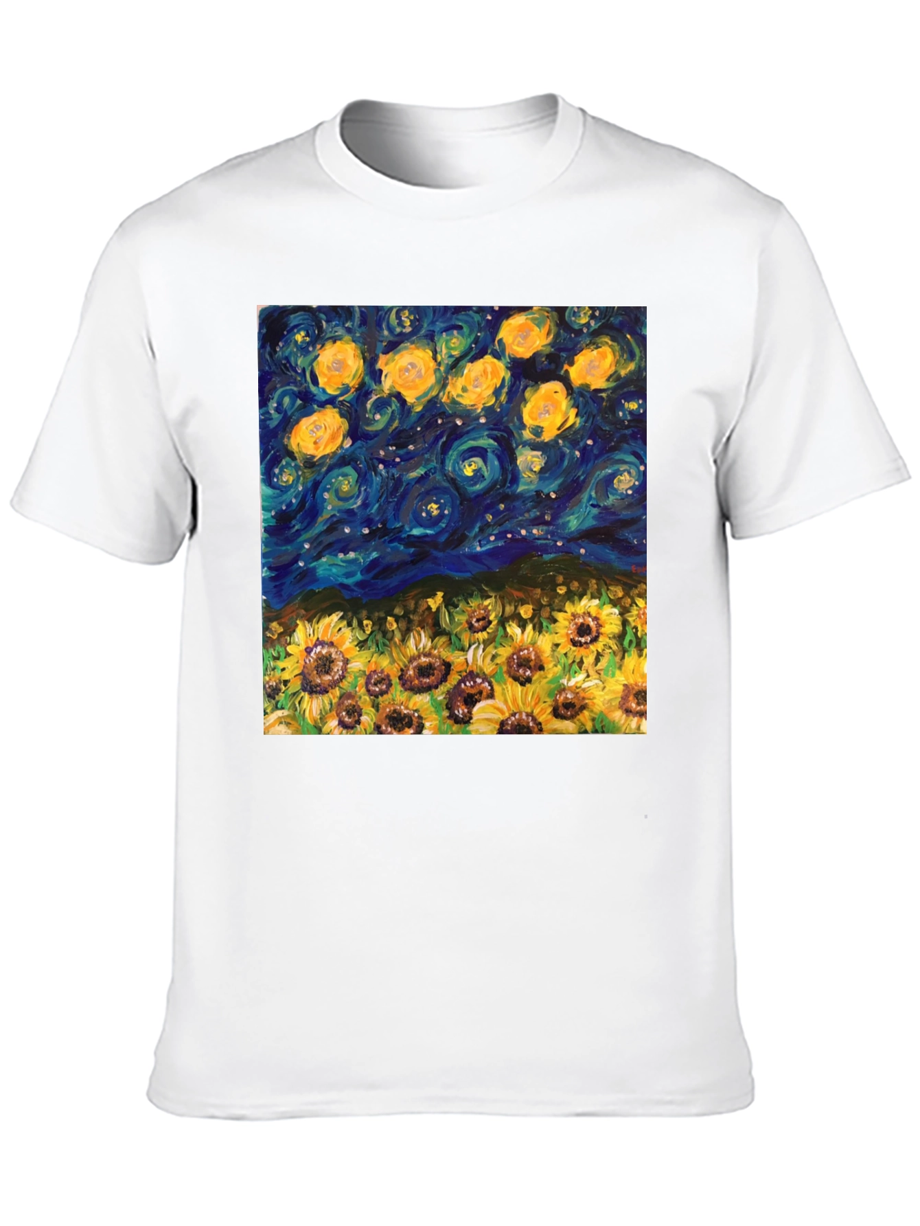 Starry Night Sunflowers Graphic Tee