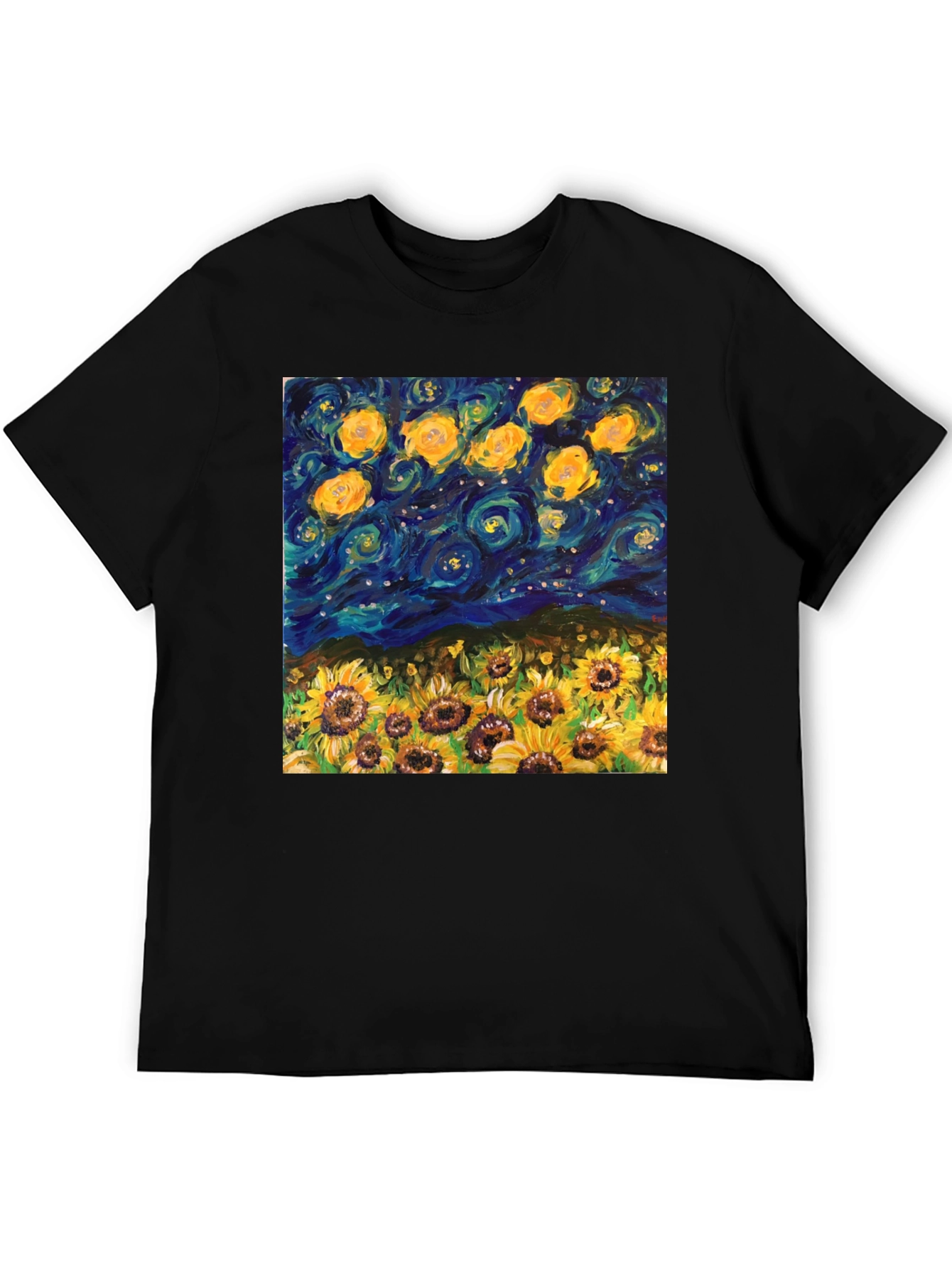 Starry Night Sunflowers Graphic Tee
