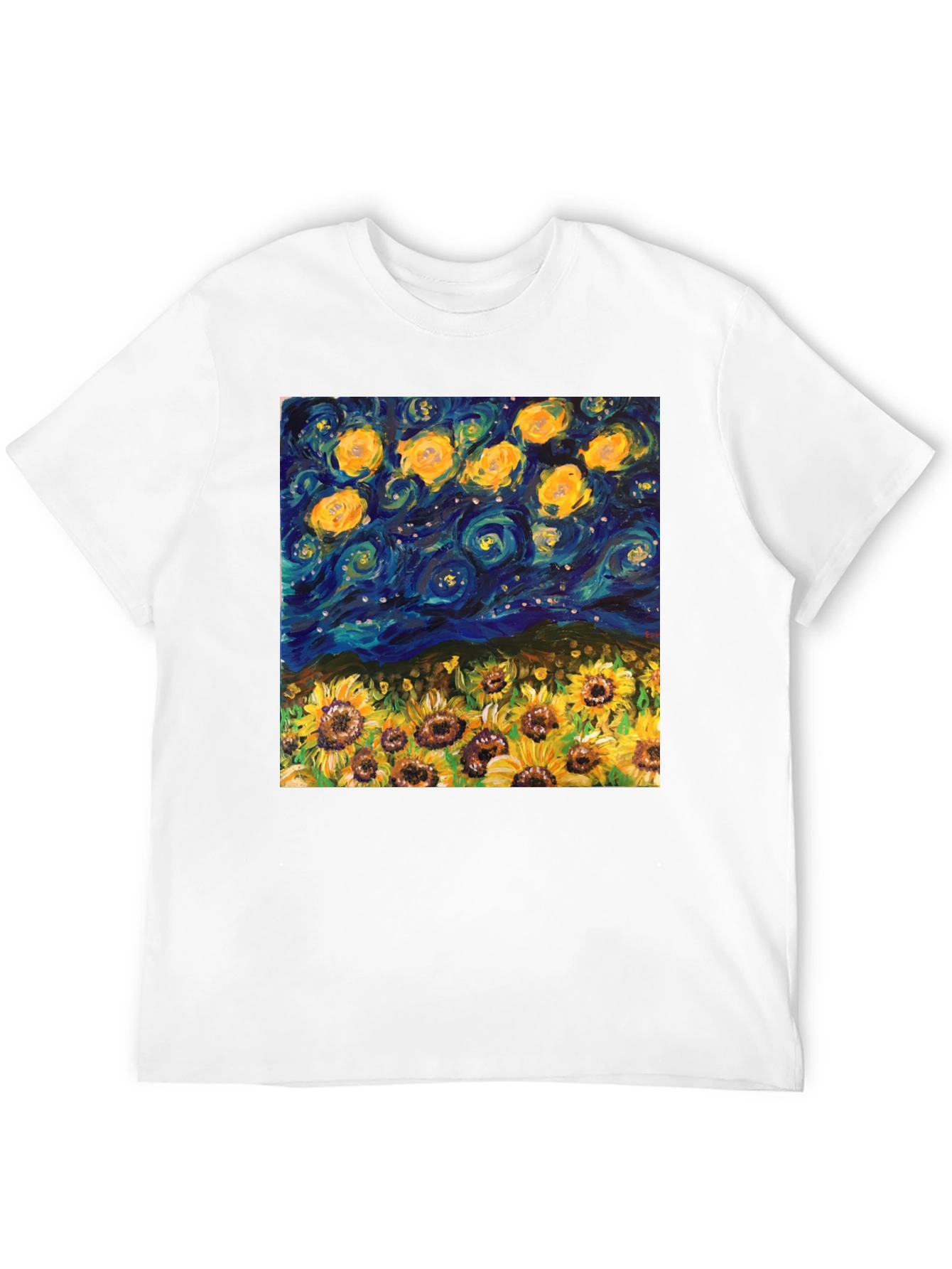 Starry Night Sunflowers Graphic Tee