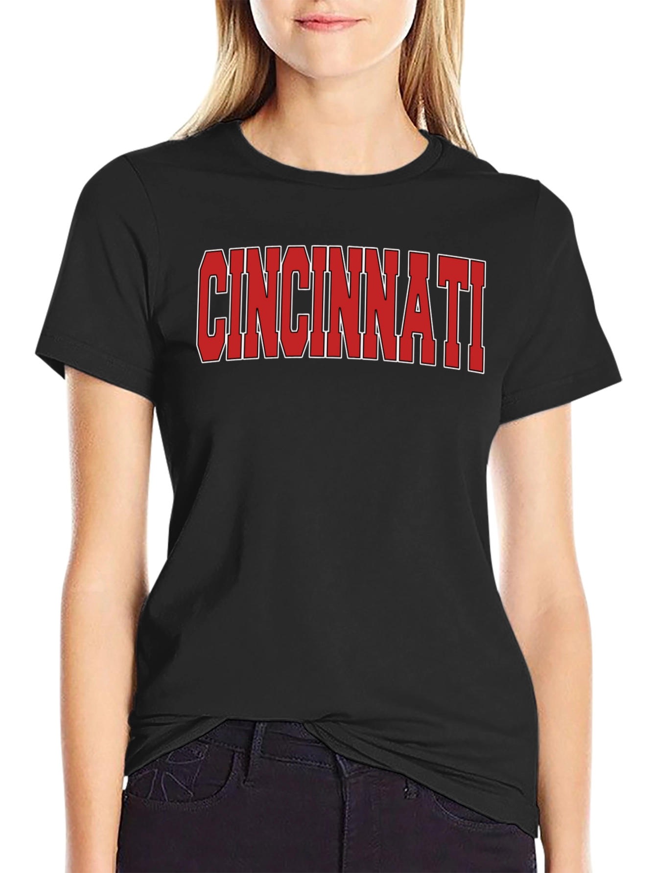 Cincinnati Graphic T-Shirt Black Cotton Tee