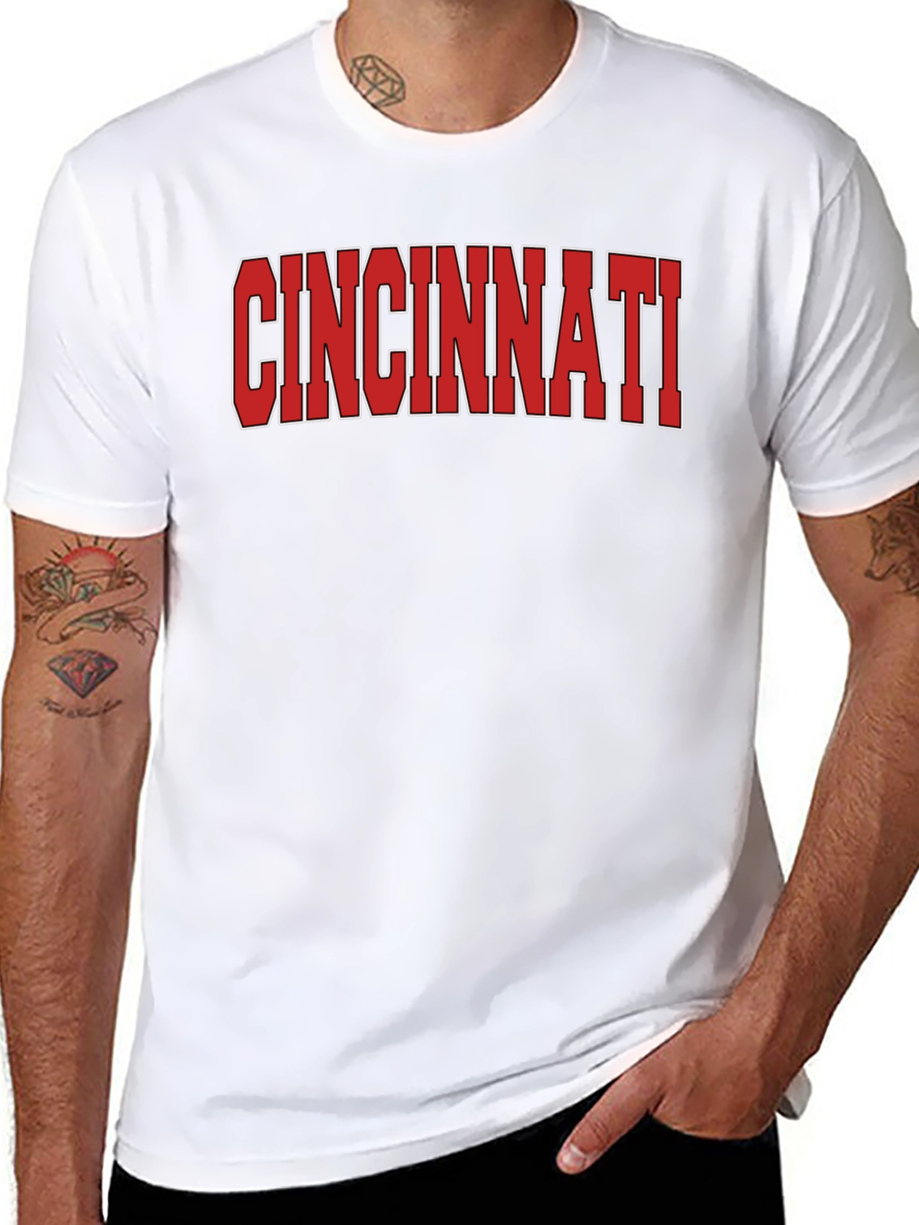 Cincinnati Graphic T-Shirt Black Cotton Tee