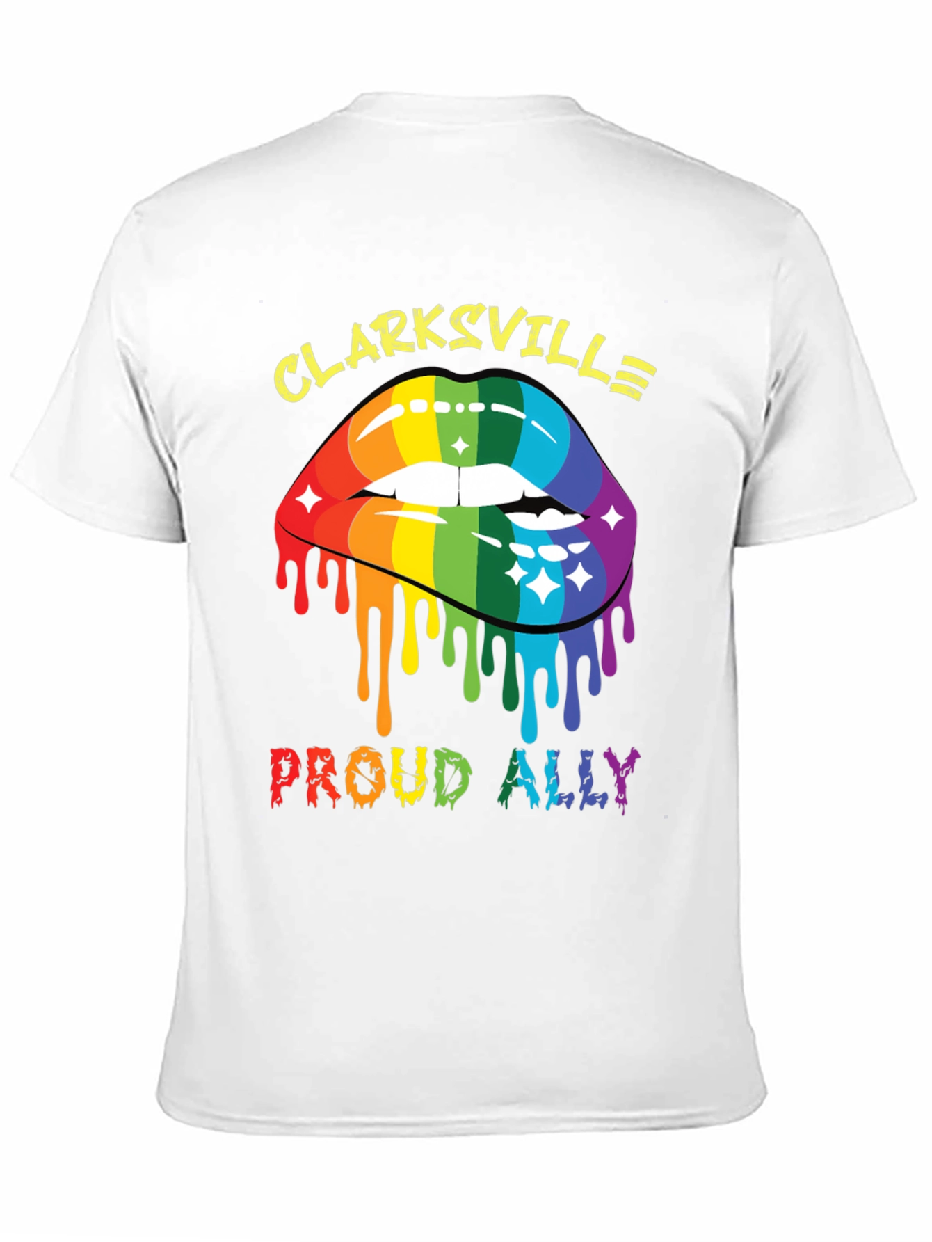 Clarksville Proud Ally Rainbow Lips Graphic T-Shirt