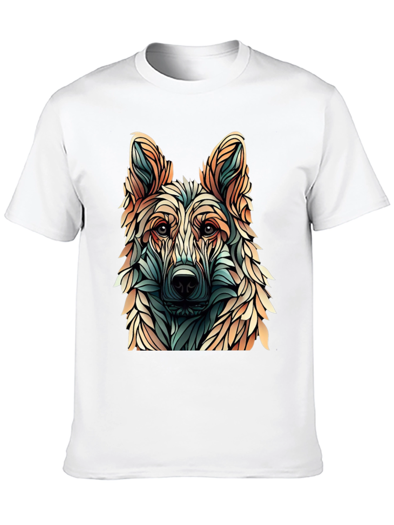 Abstract Dog Graphic T-Shirt - Stylish Canine Design