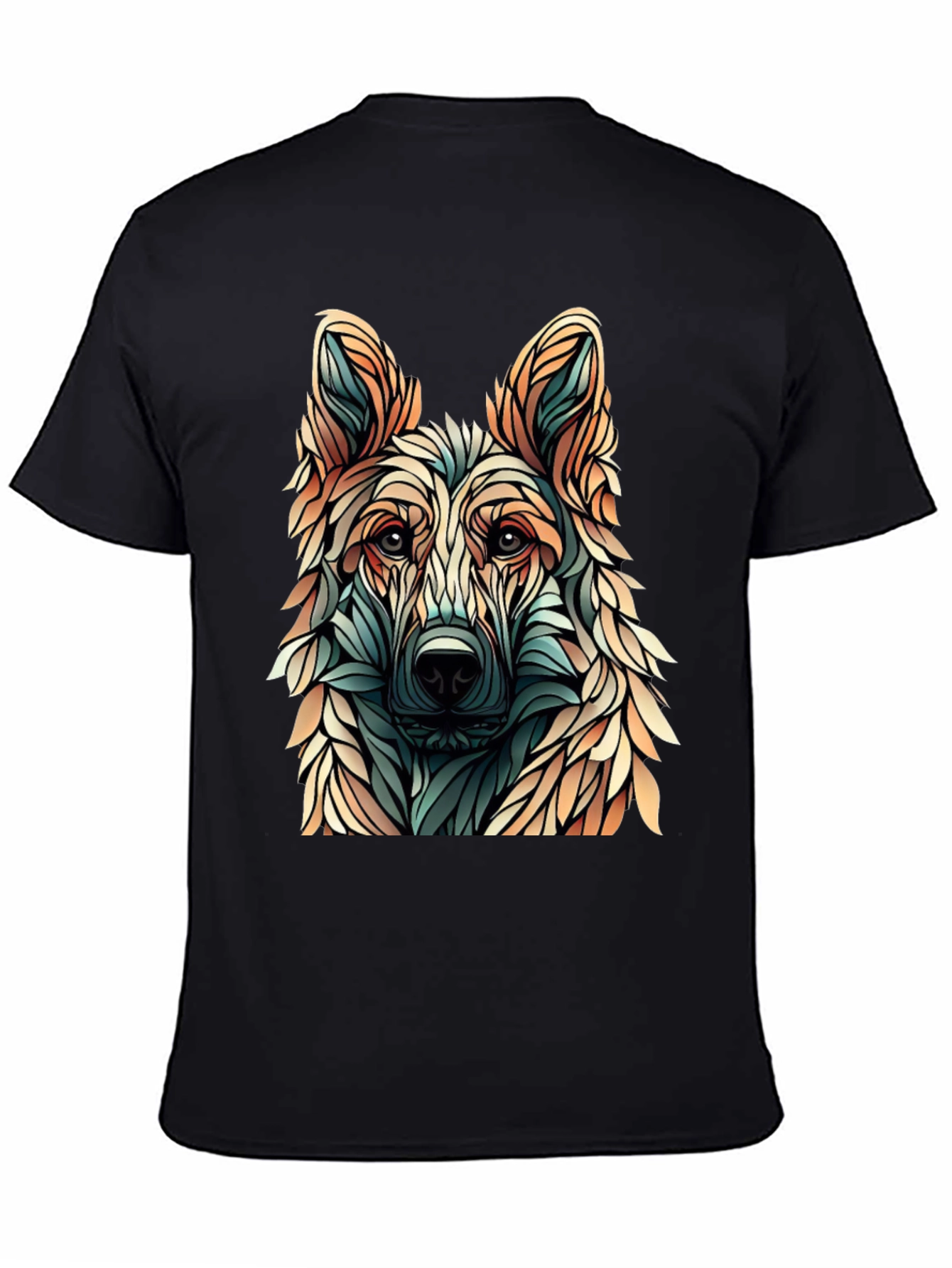 Abstract Dog Graphic T-Shirt - Stylish Canine Design