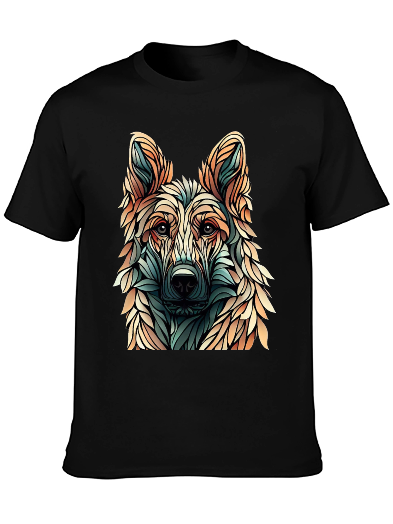 Abstract Dog Graphic T-Shirt - Stylish Canine Design