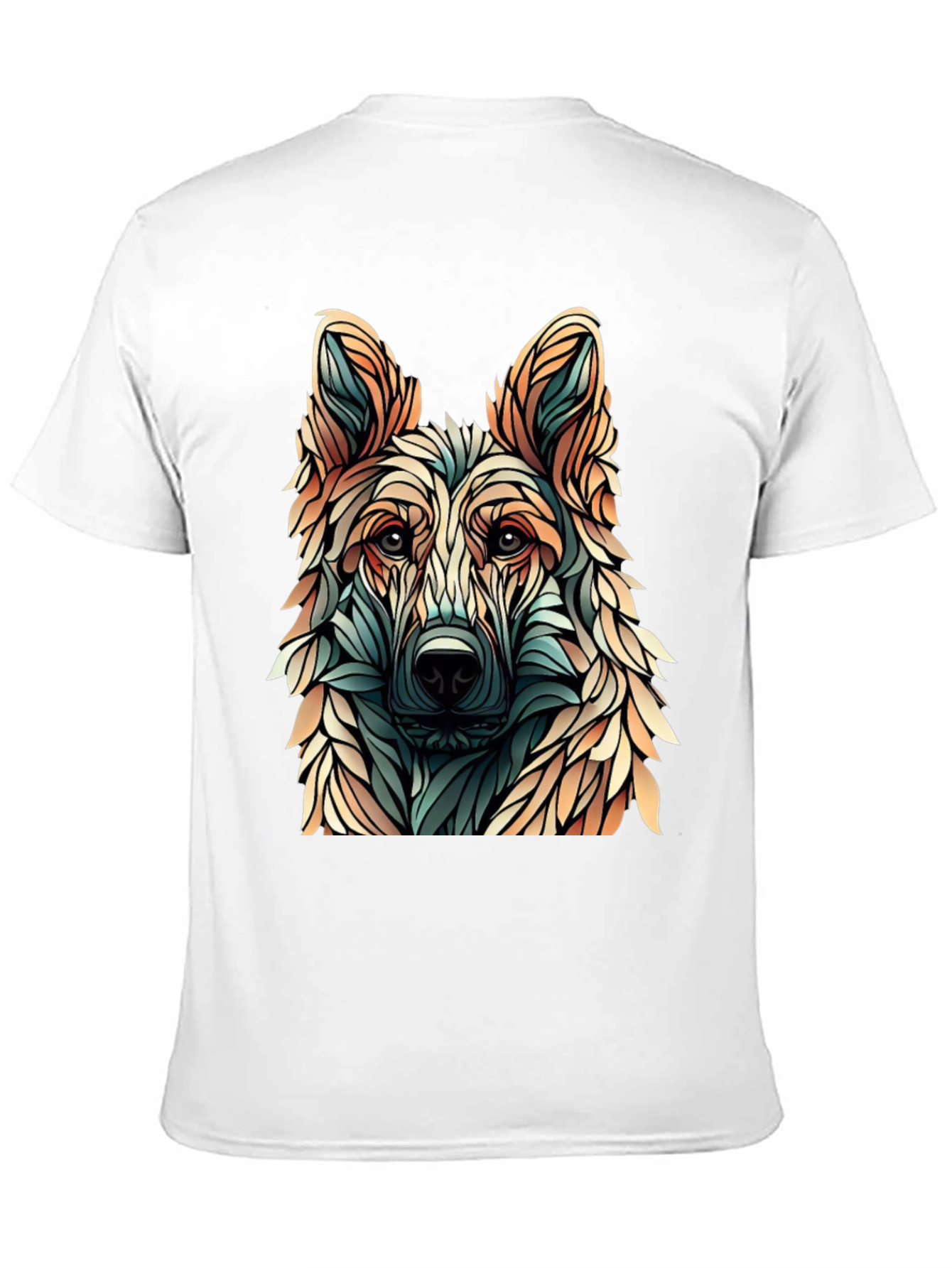 Abstract Dog Graphic T-Shirt - Stylish Canine Design