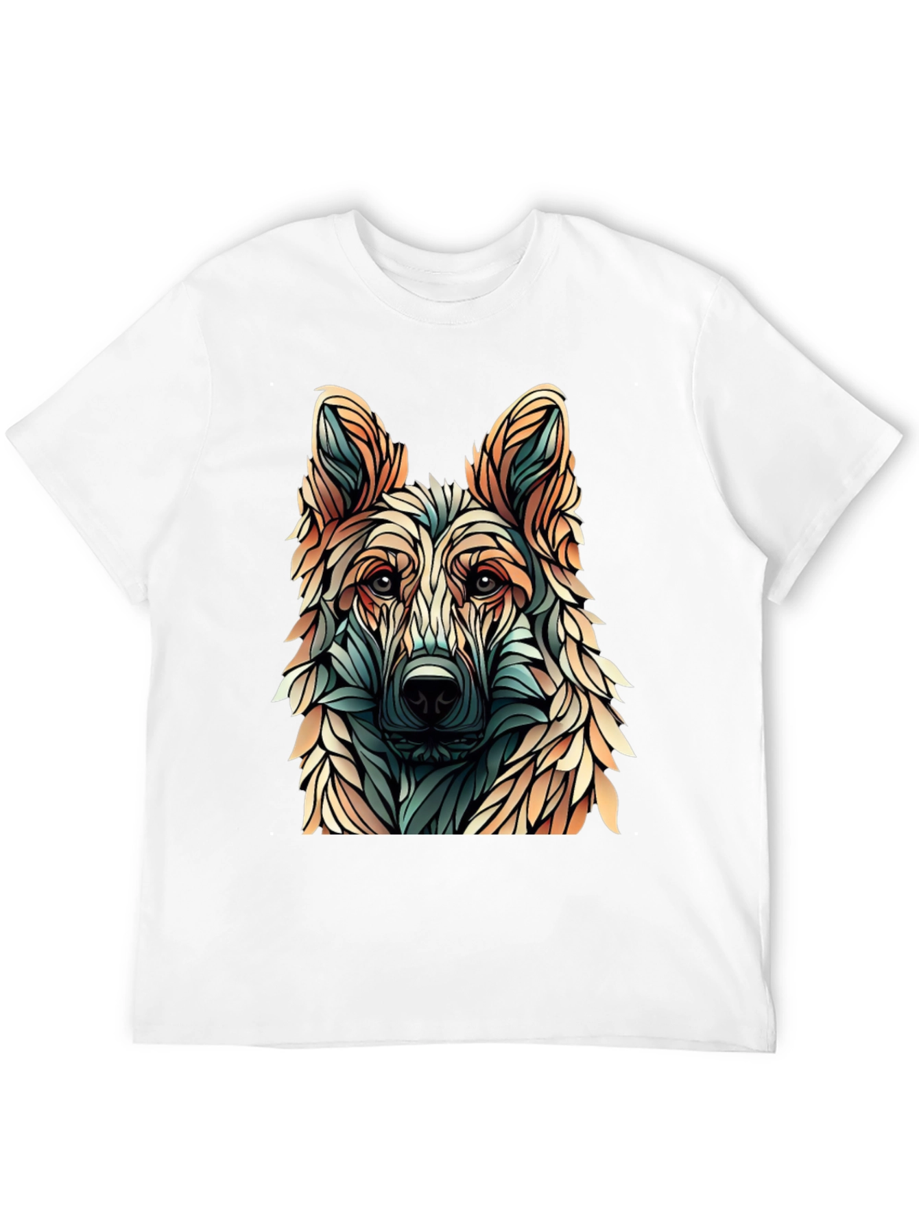Abstract Dog Graphic T-Shirt - Stylish Canine Design