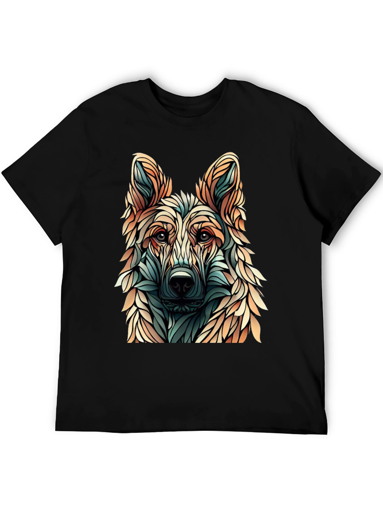 Abstract Dog Graphic T-Shirt - Stylish Canine Design