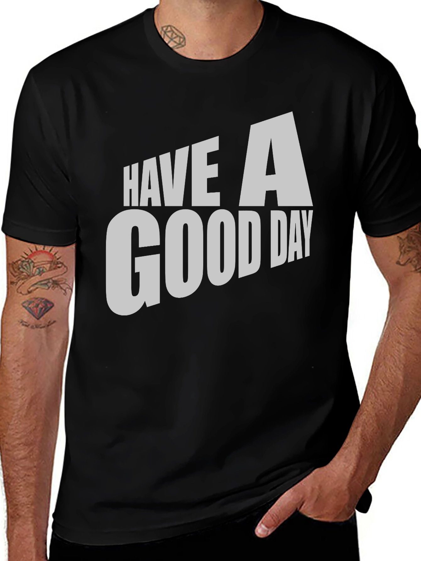 Have A Good Day Black Graphic Tee