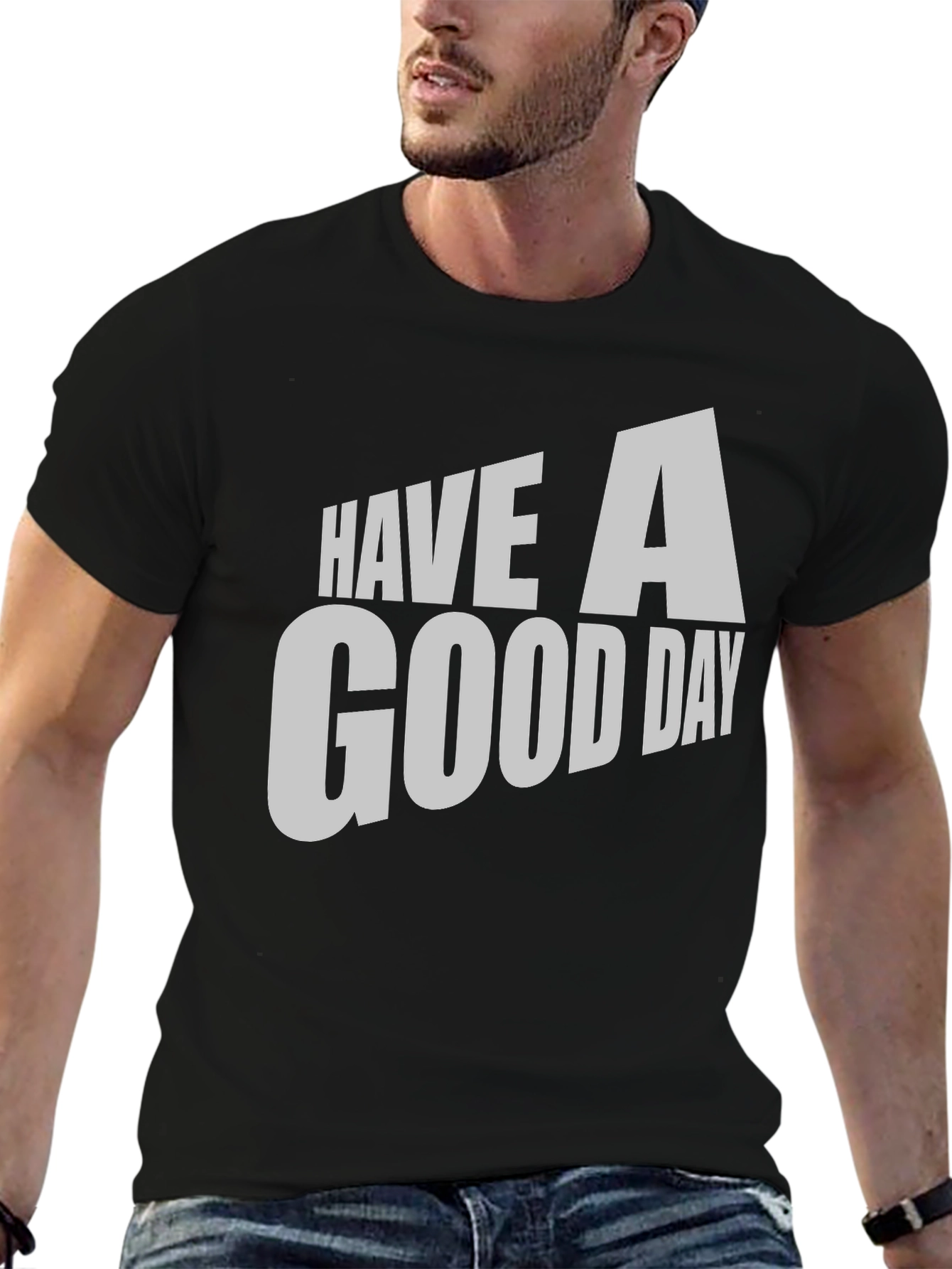 Have A Good Day Black Graphic Tee