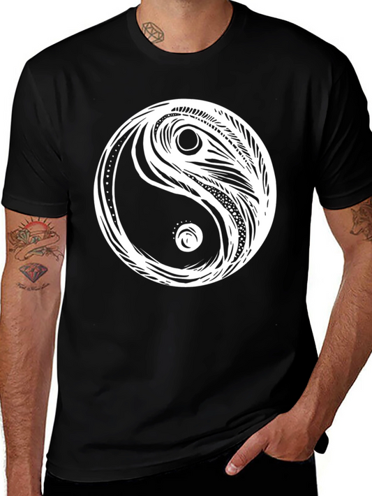 Yin Yang Graphic Tee - Classic Black Cotton T-Shirt