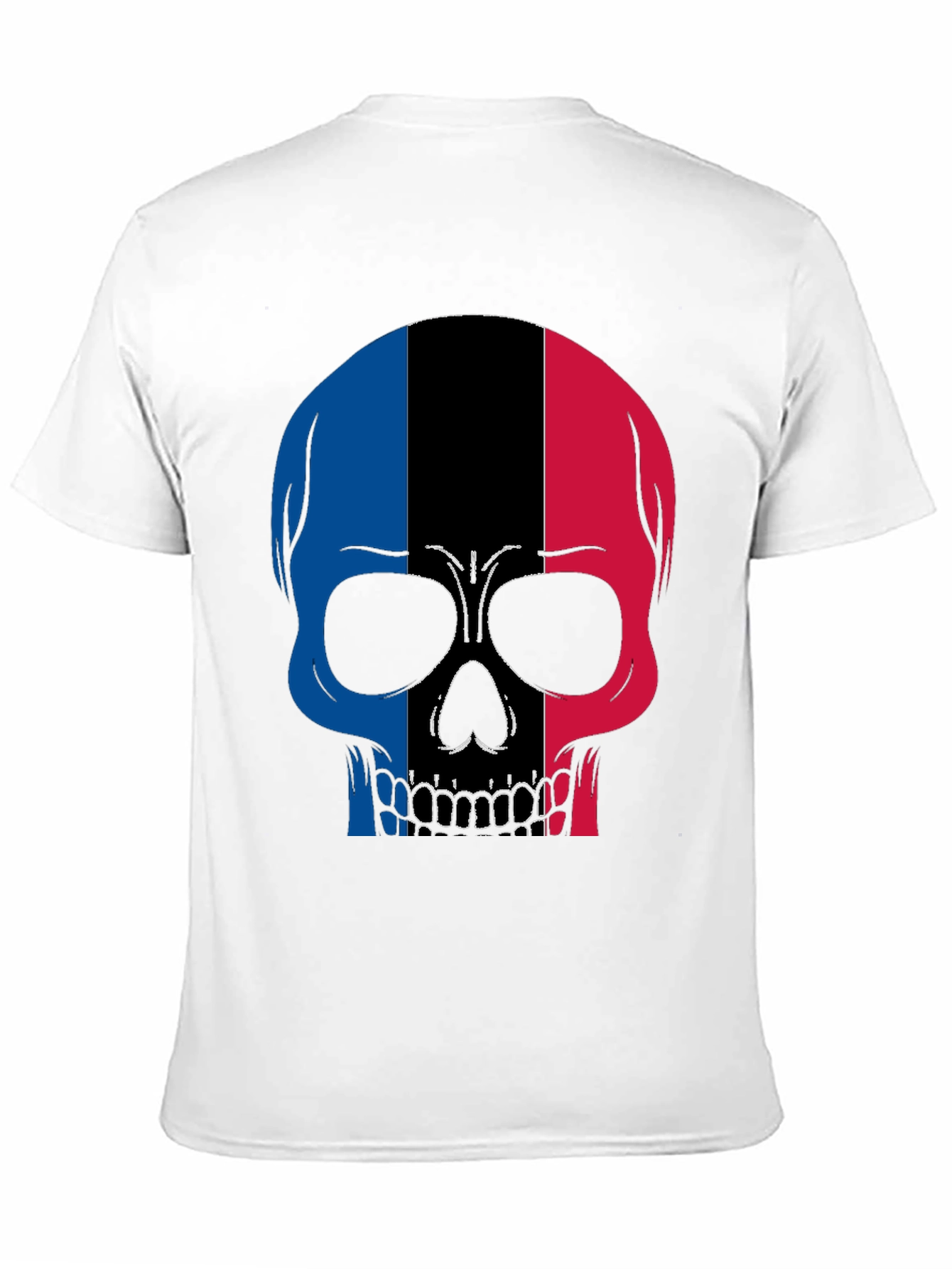 Skull France Flag Graphic T-Shirt