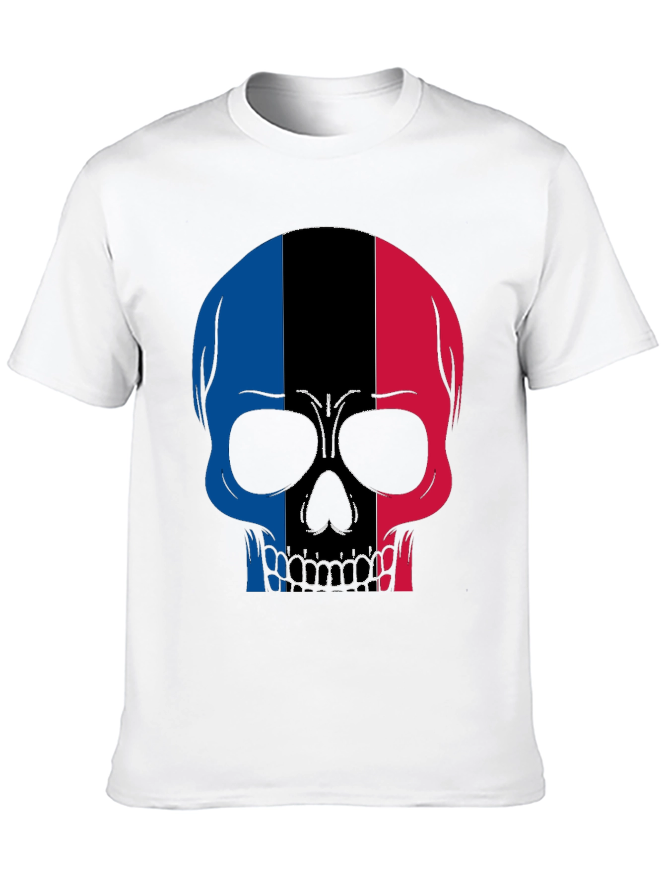 Skull France Flag Graphic T-Shirt