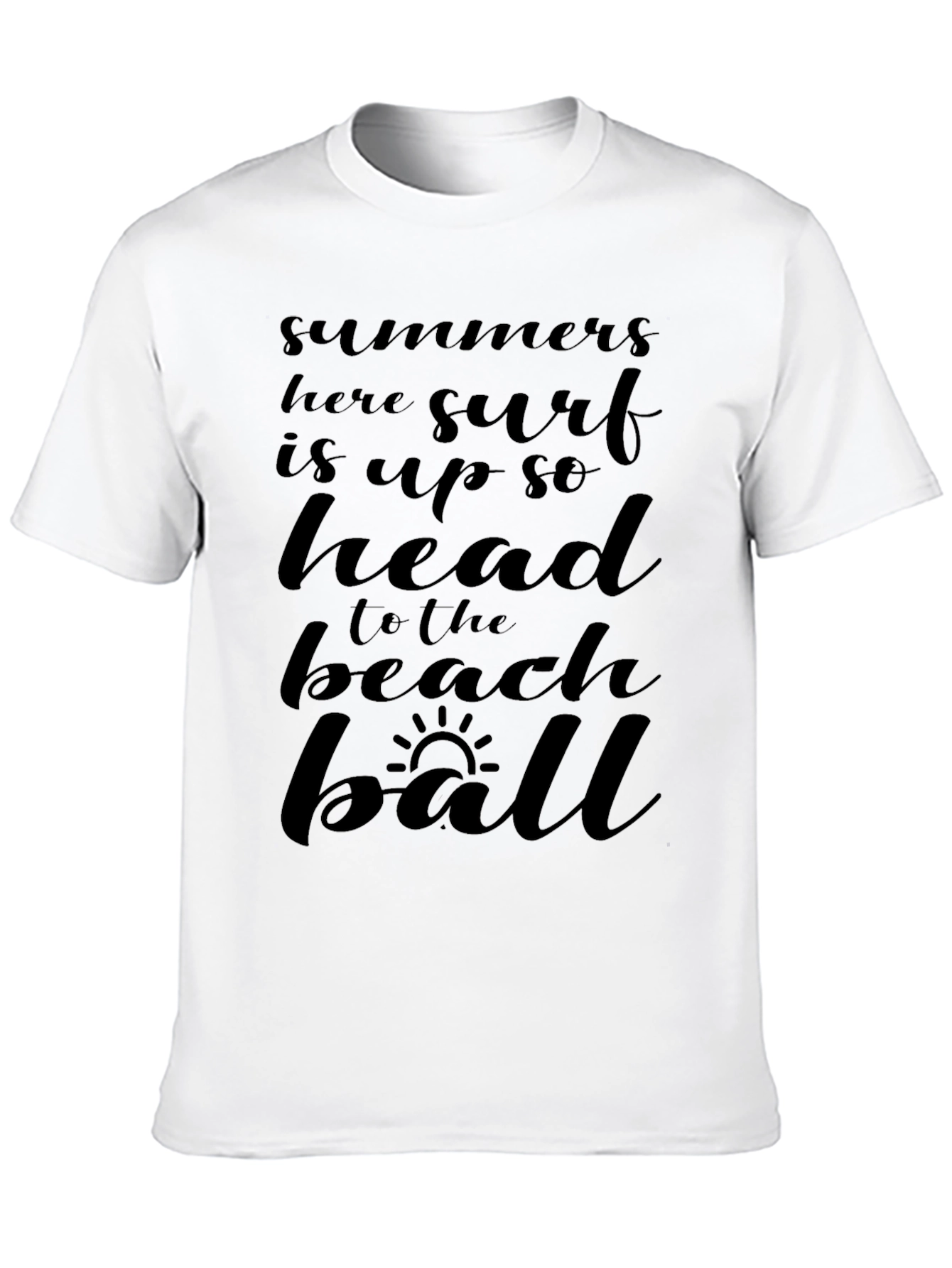 Summer Surf Beach Ball Black Graphic Tee
