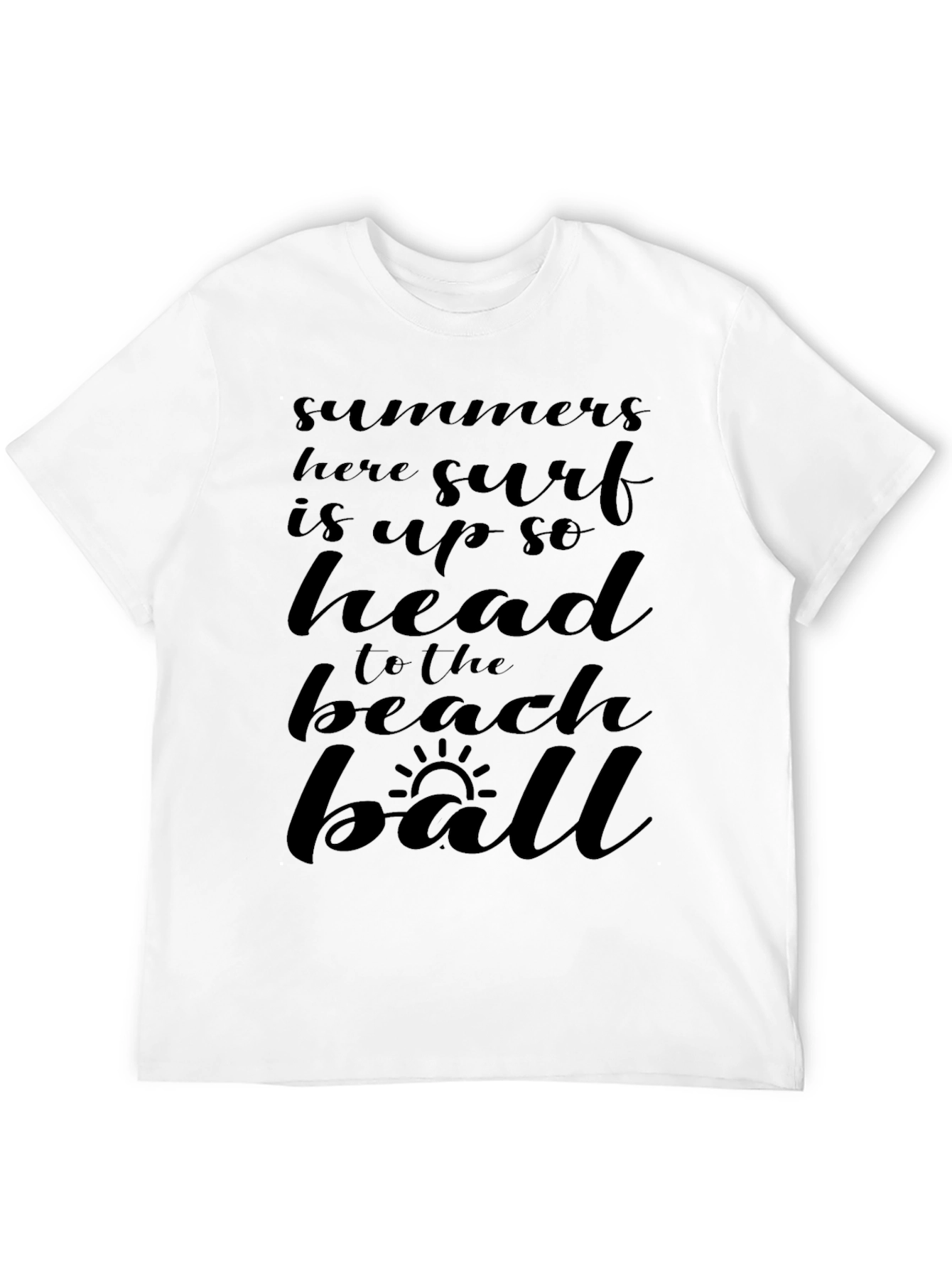 Summer Surf Beach Ball Black Graphic Tee