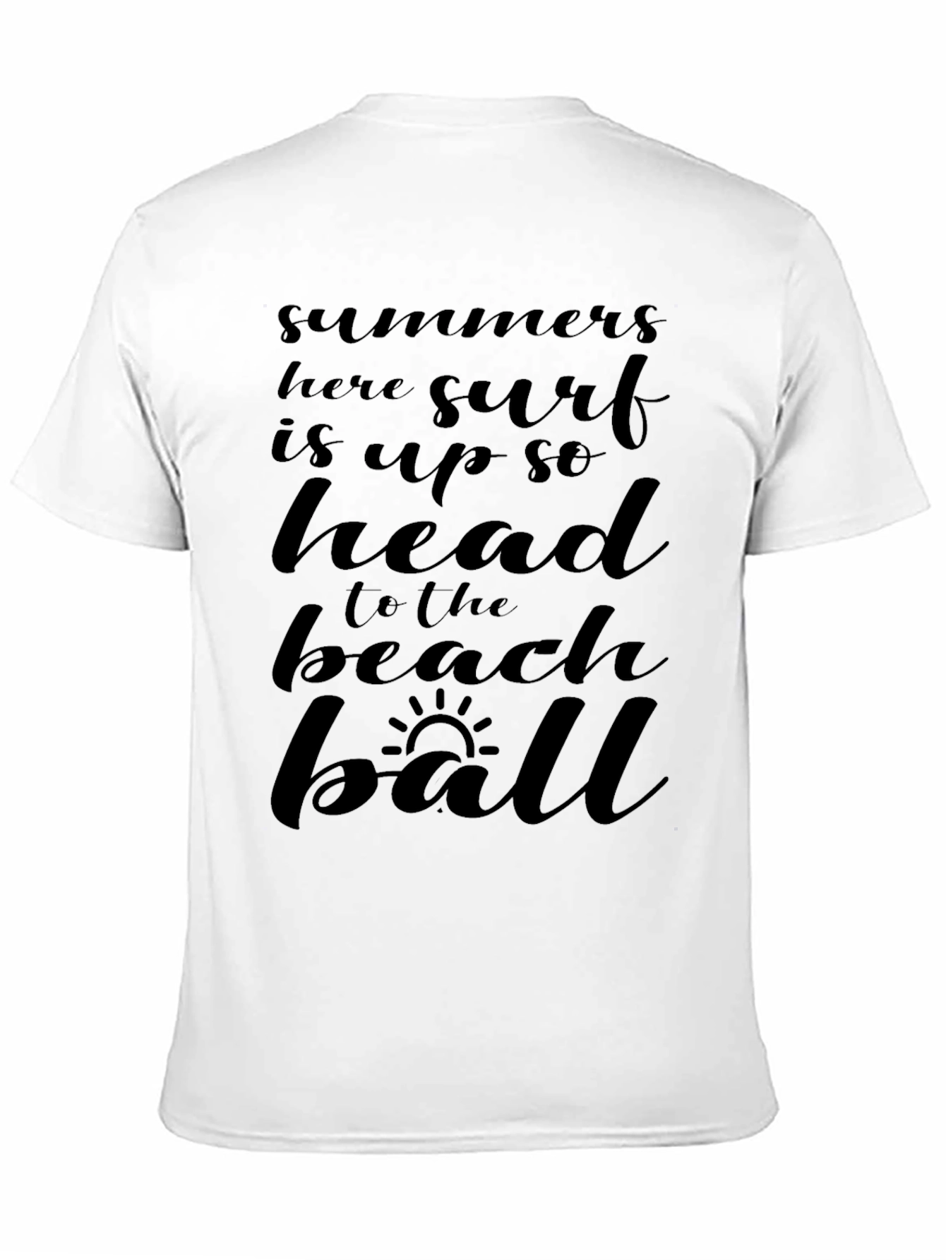 Summer Surf Beach Ball Black Graphic Tee