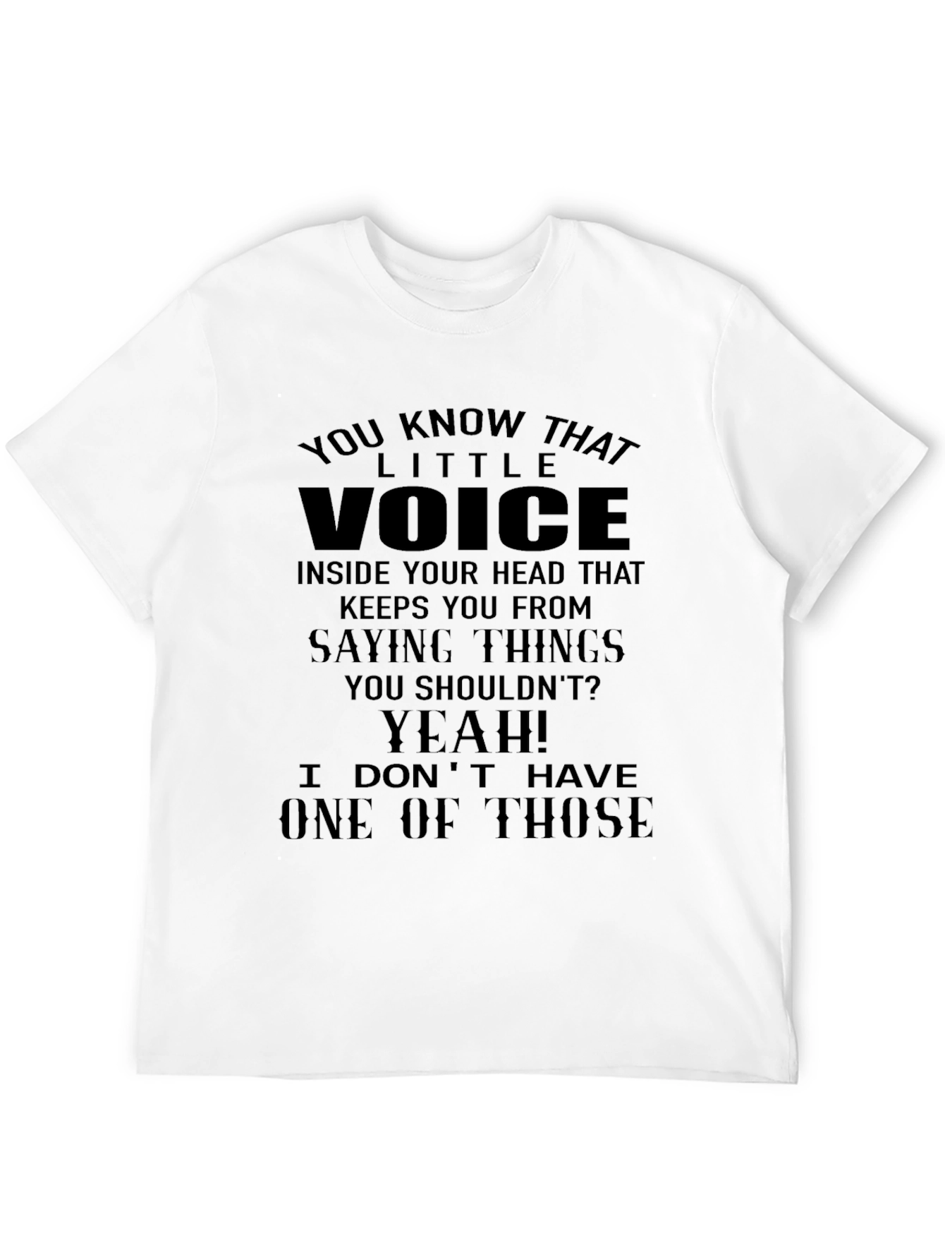 Humorous T-Shirt: Little Voice Statement Tee