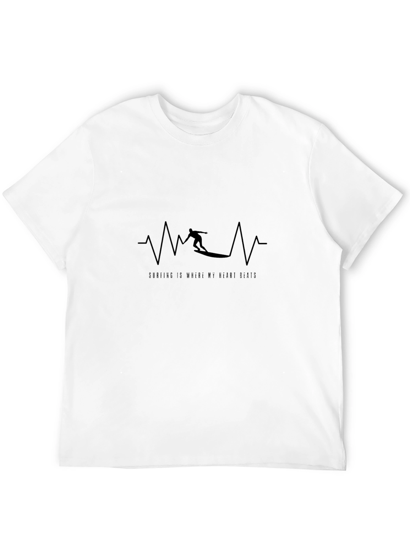 Surfing Heartbeat T-Shirt - Where My Heart Beats
